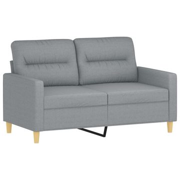 vidaXL Sofa 3-tlg. Sofagarnitur mit Kissen Hellgrau Stoff