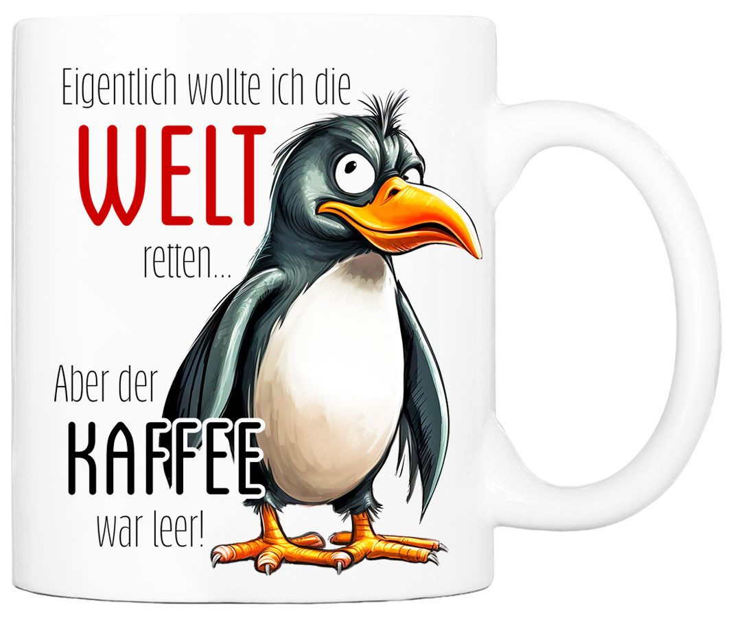 Tasse mit Spruch WELT RETTEN Kaffeetasse Büro Arbeit, Geschenk