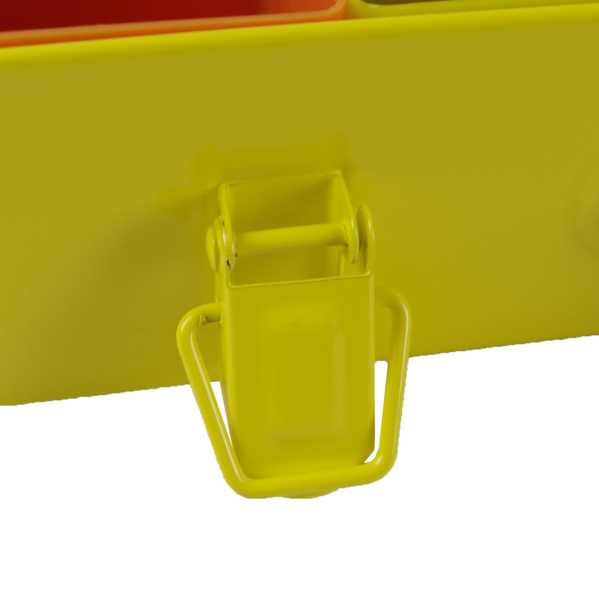 Starke Werkzeugbox aus Sortimentskasten 28x39x7cm Sortimentskoffer Metall gelber 14Fächer