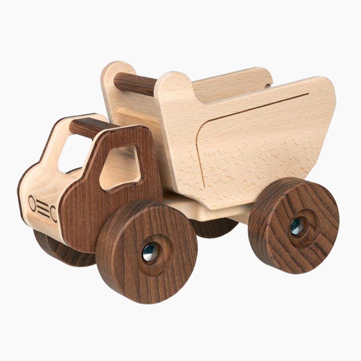 goki Spielzeug-Baumaschine Muldenkipper, goki nature, (packung, set), aus der Massivholz-Baufahrzeuge-Serie Made in Europe