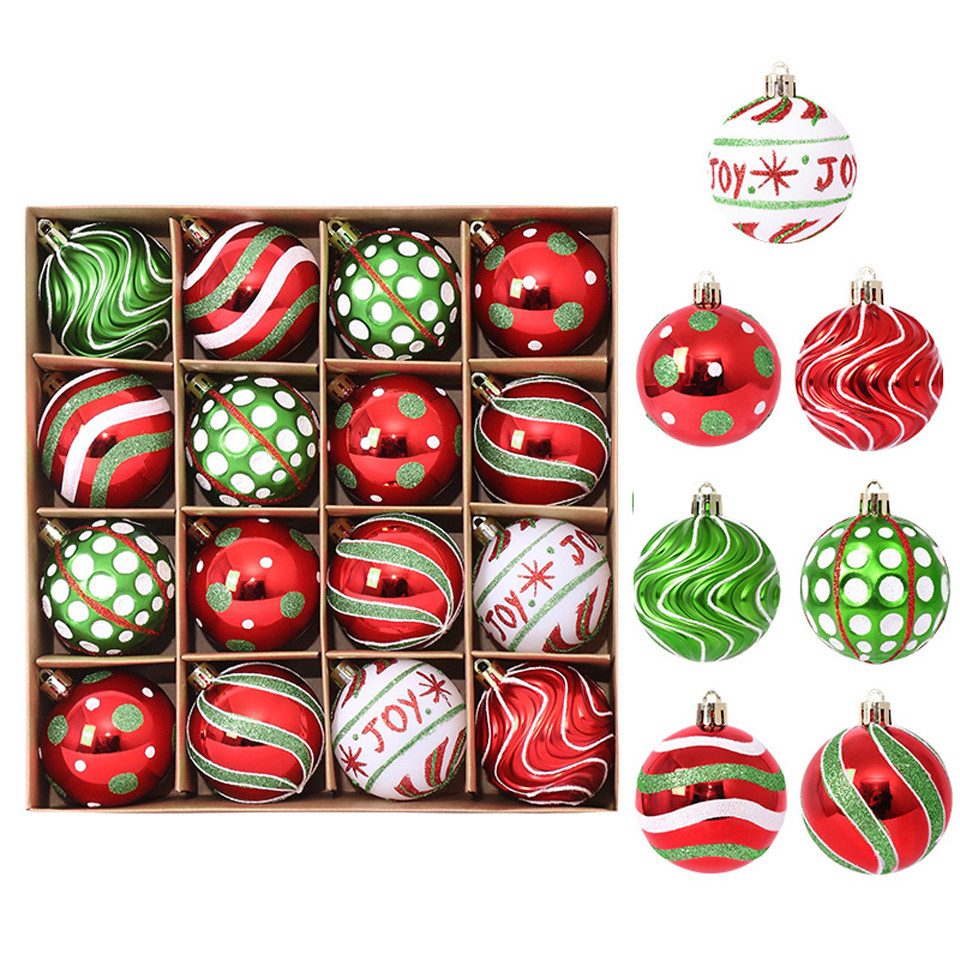 Coonoor Weihnachtsbaumkugel Weihnachtskugel-Set (16-teilig), 6 cm Weihnachtsbaumkugeln, geeignet zur Dekoration des Weihnachtsbaums