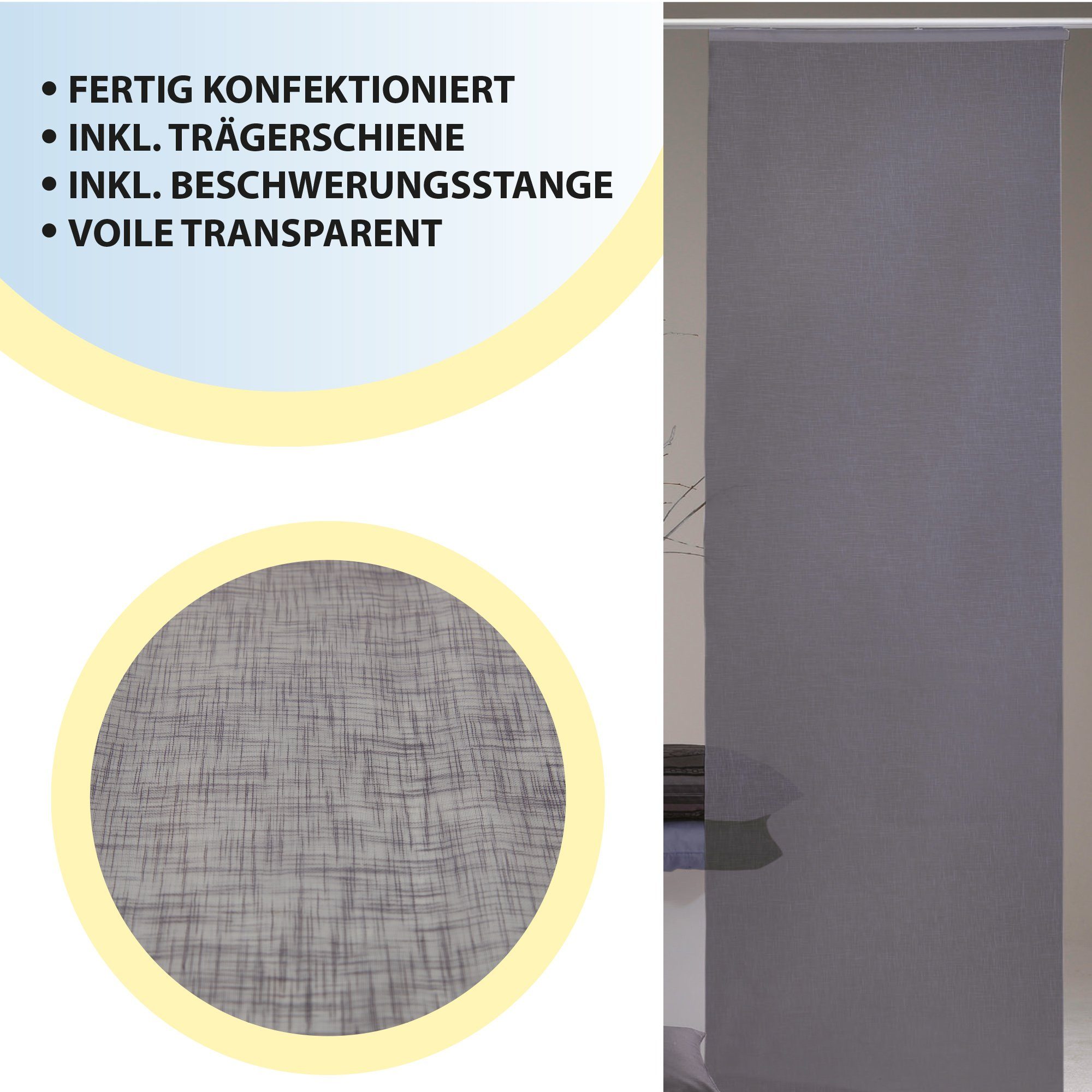 Arsvita Schiebegardine Desiré, Klettband (1 St), günstig online kaufen