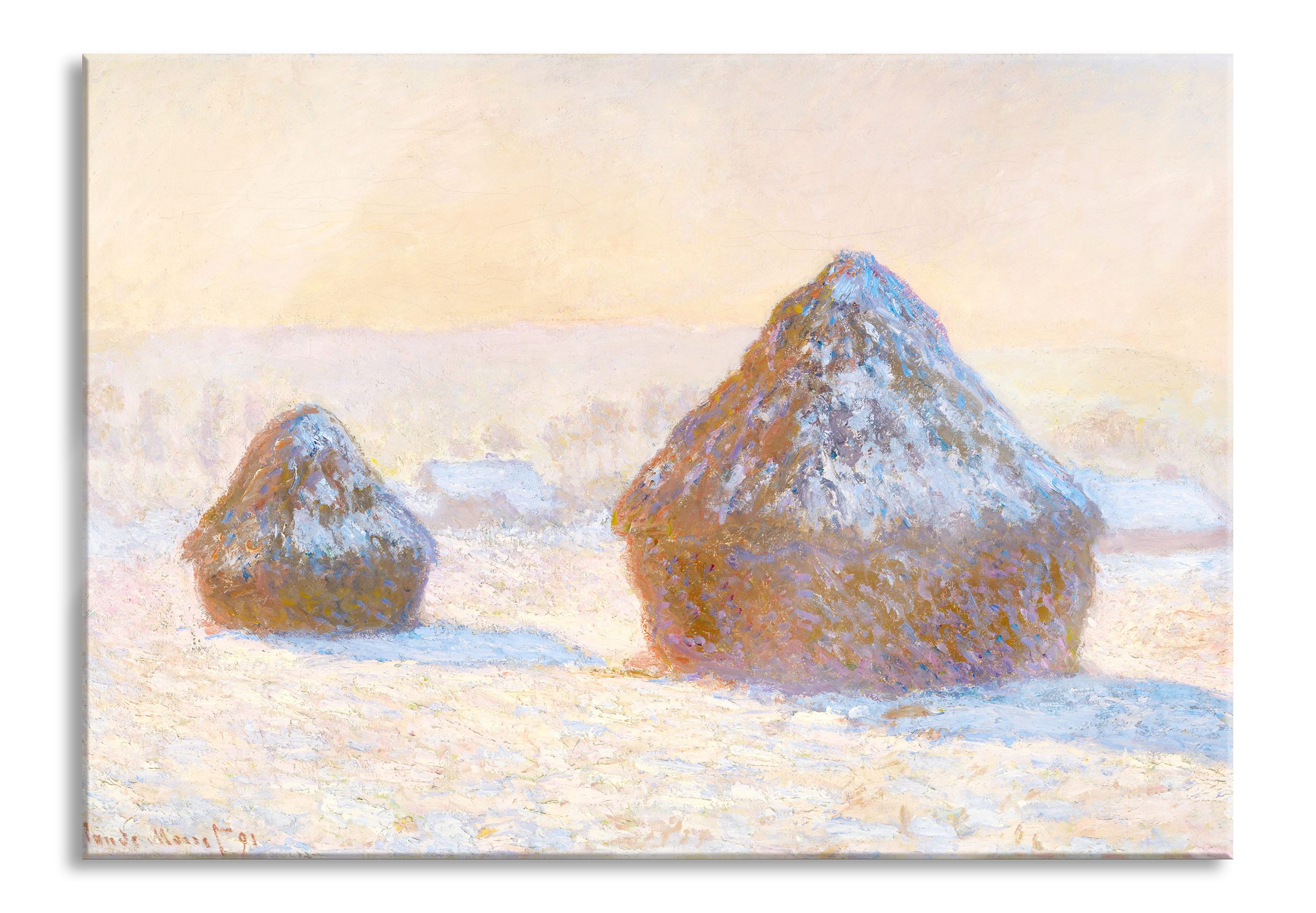Pixxprint Glasbild Claude Monet - Bazille und Camille Studie für Déjeun, Claude Monet - Bazille und Camille Studie für Déjeun (1 St), Glasbild aus Echtglas, inkl. Aufhängungen und Abstandshalter