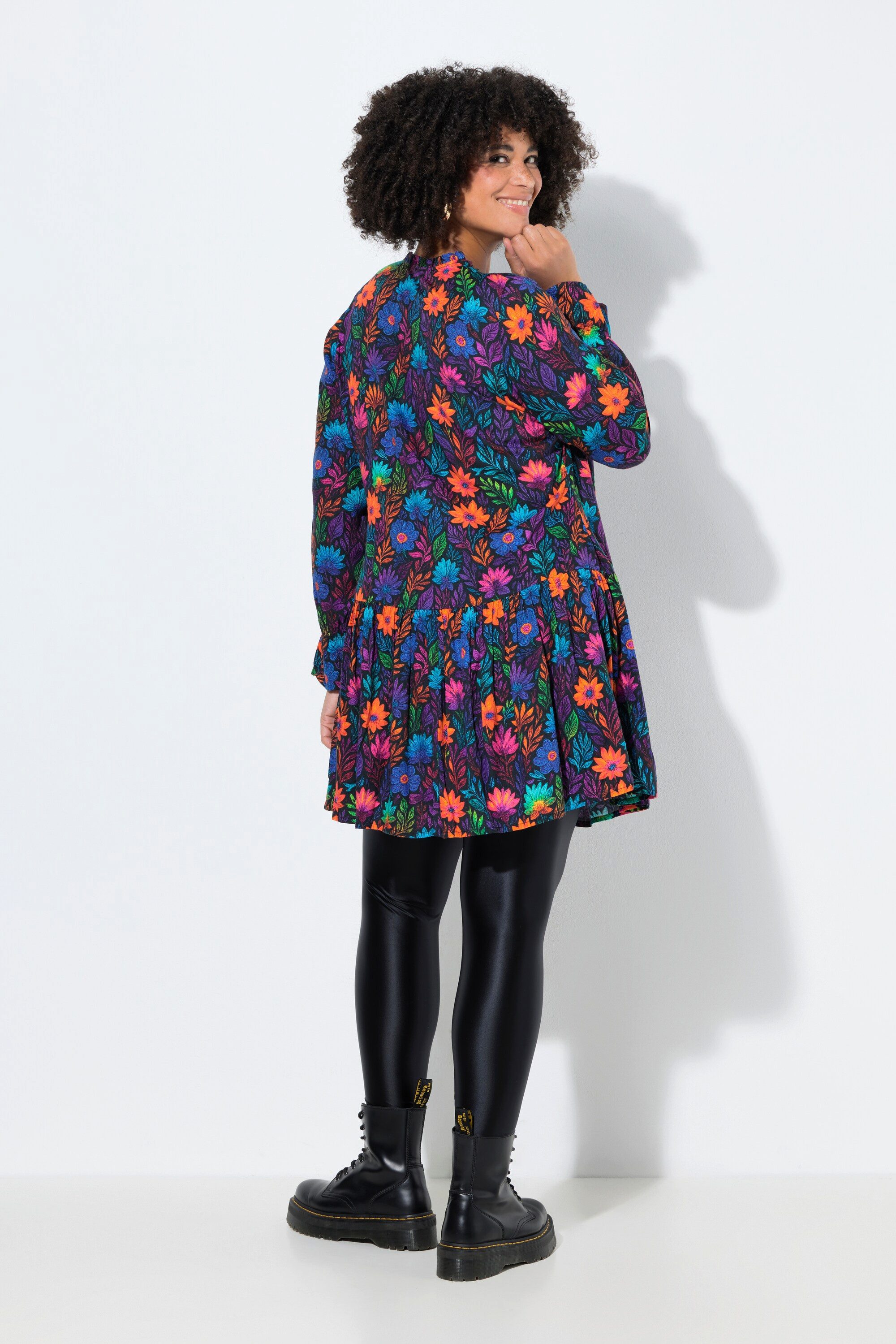 Angel of Style Longbluse Long-Bluse A-Linie Blütenmuster Volants