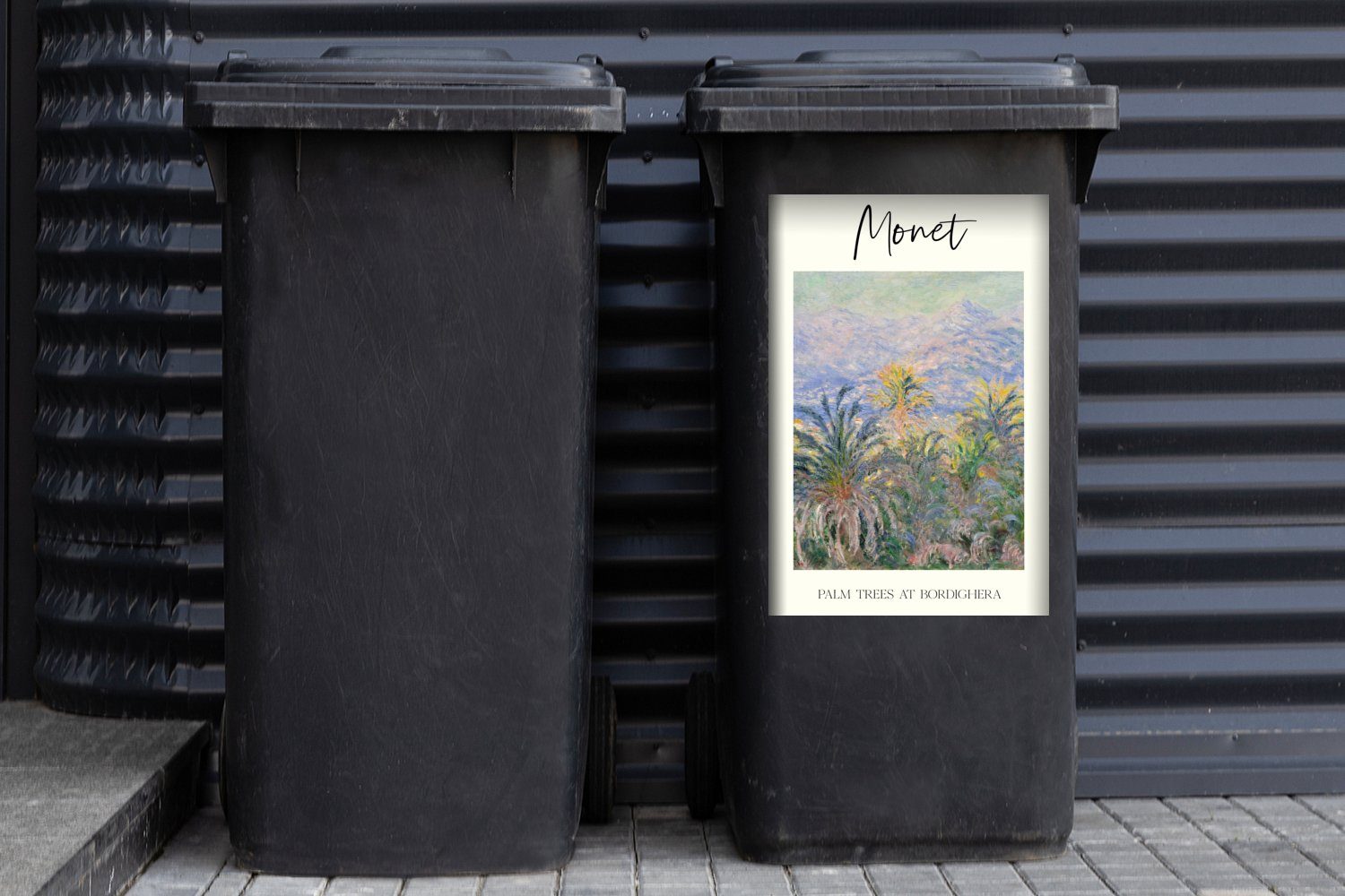 MuchoWow Wandsticker Monet - Mülleimer-aufkleber, - Sticker, Meister Abfalbehälter Alte Container, Mülltonne, Malerei (1 St)