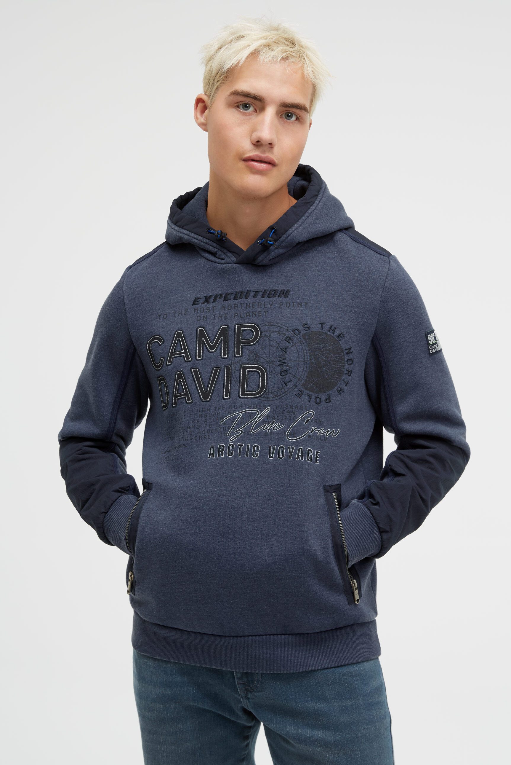 CAMP DAVID Kapuzensweatshirt mit Reißverschluss-Taschen