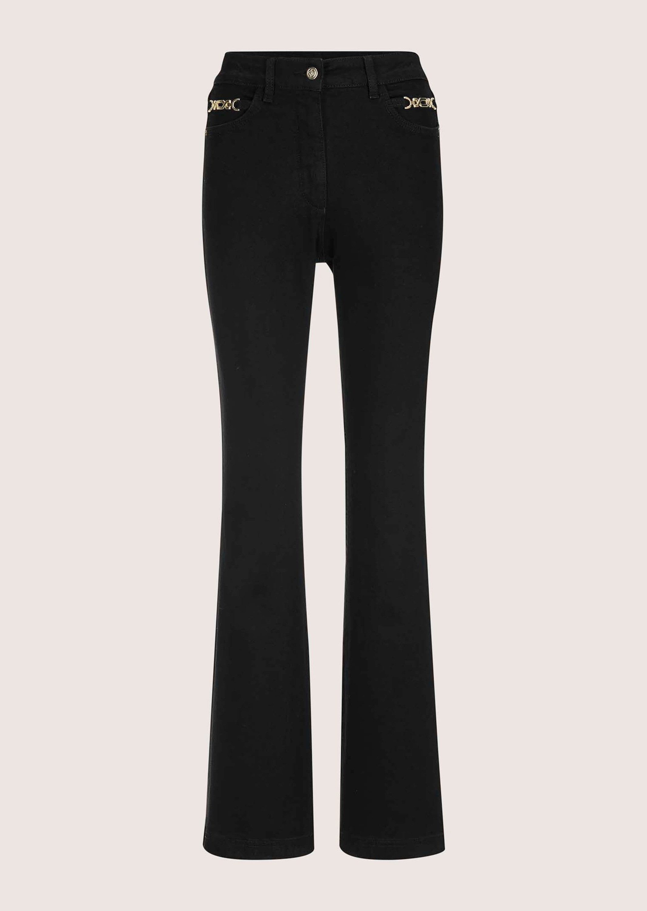 Gerade Jeans Bootcut-Jeans mit Kettendetails