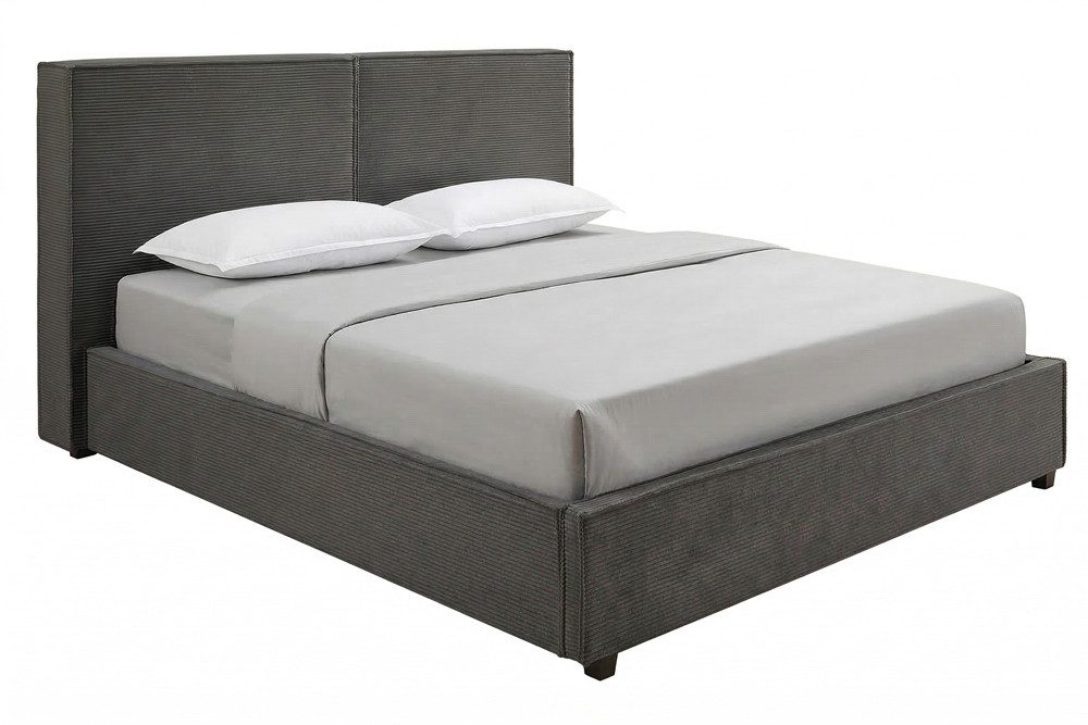 riess-ambiente Boxbett ROCCO 180x200cm dunkelgrau - Cord, mit Bettkasten & Kopfteil, modern (Einzelartikel, 1-St), gepolstertes Kopfteil & mit Stauraum - ideal  – Bild 2 von 5