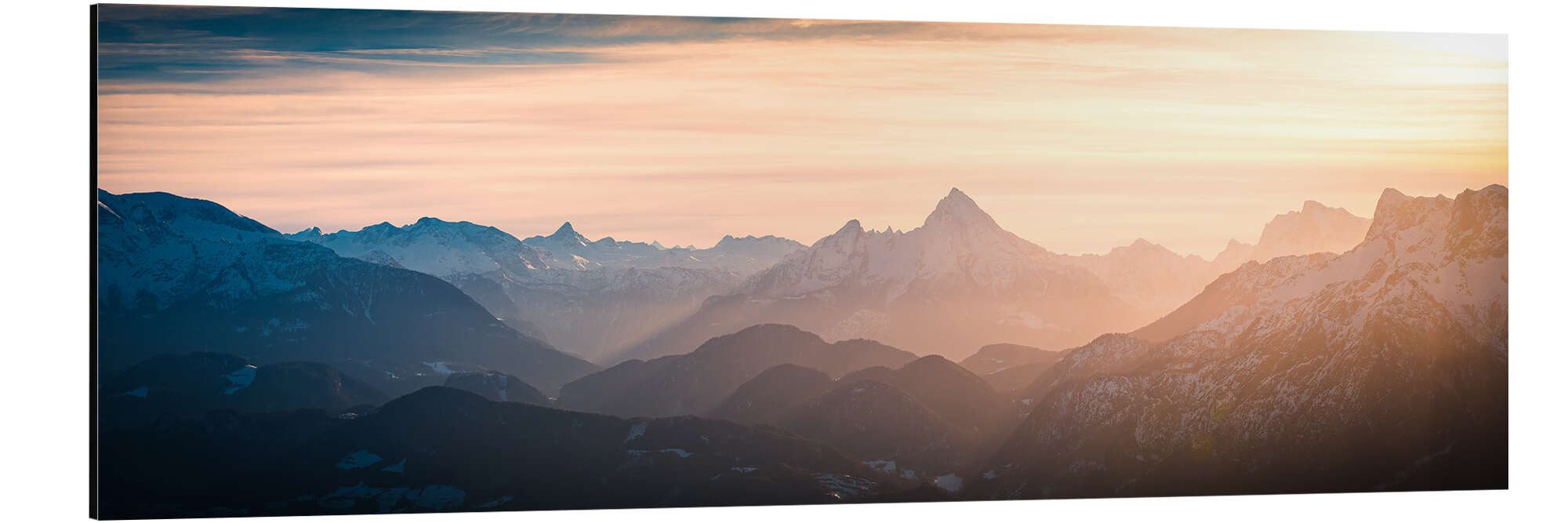 Posterlounge Alu-Dibond-Druck Martin Wasilewski, Alpen Panorama mit Watzmann