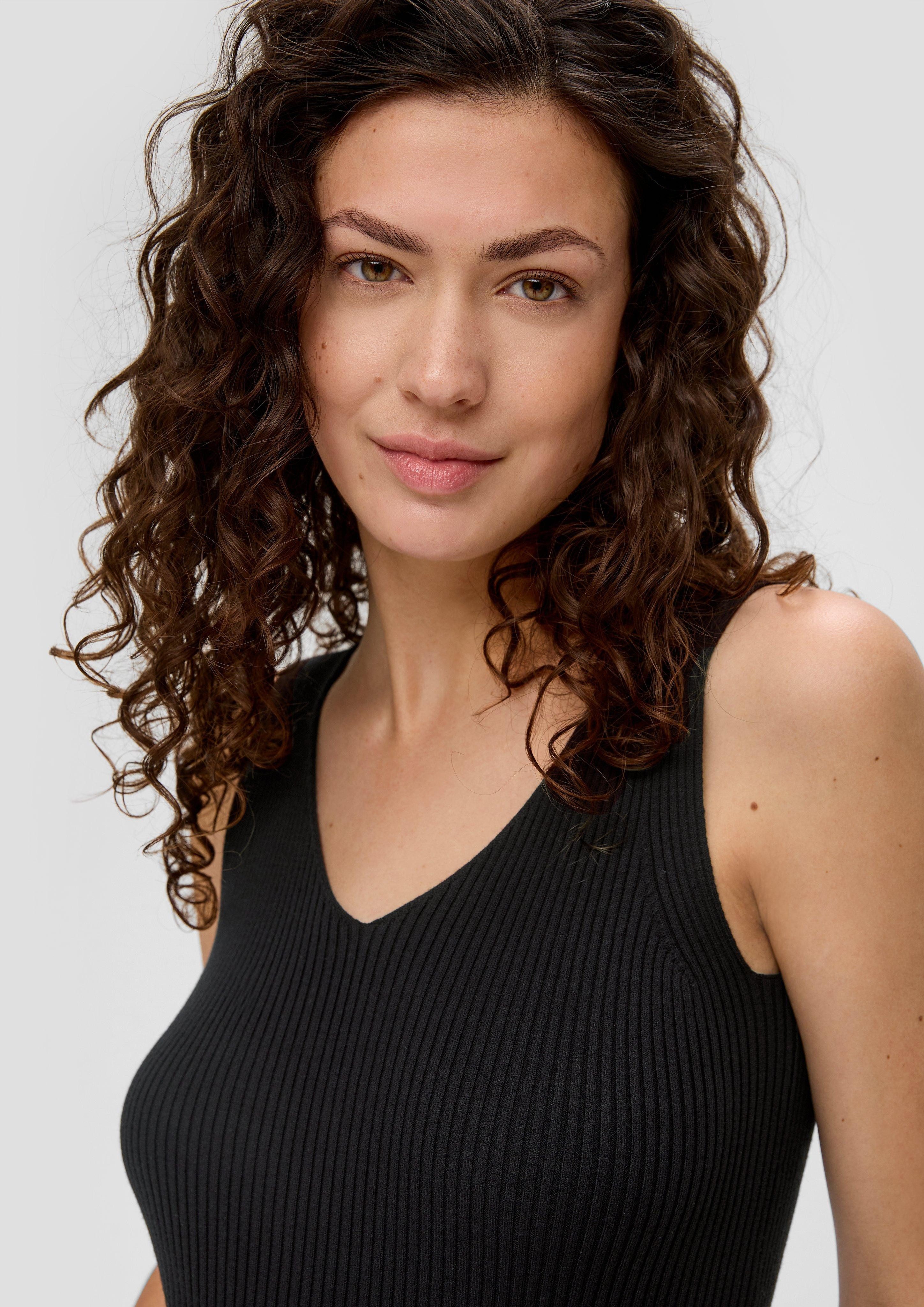 s.Oliver Pullunder Geripptes Stricktop aus Viskosemix günstig online kaufen