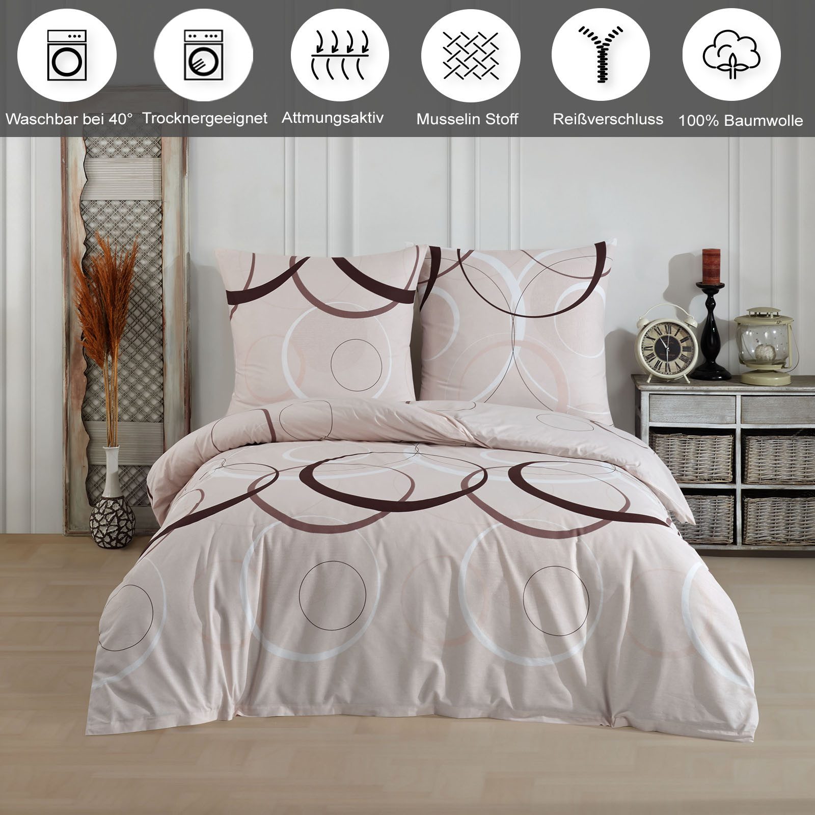 Buymax Bettwäsche Wave, Bettgarnitur, Bettbezug Set, Renforcé: 100% Baumwol günstig online kaufen