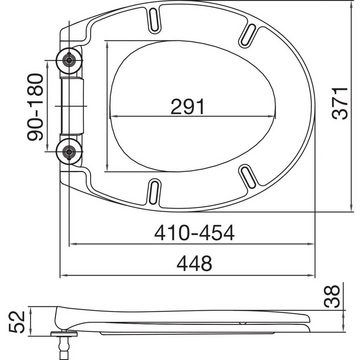 WC-Sitz Premium Toilettendeckel antibakteriell oval weiß. Klodeckel mit Quick-Release-Funktion und Softclose Absenkautomatik. Wc-sitz hochwertigen Duroplast und rostfreiem Edelstahl abnehmbar.