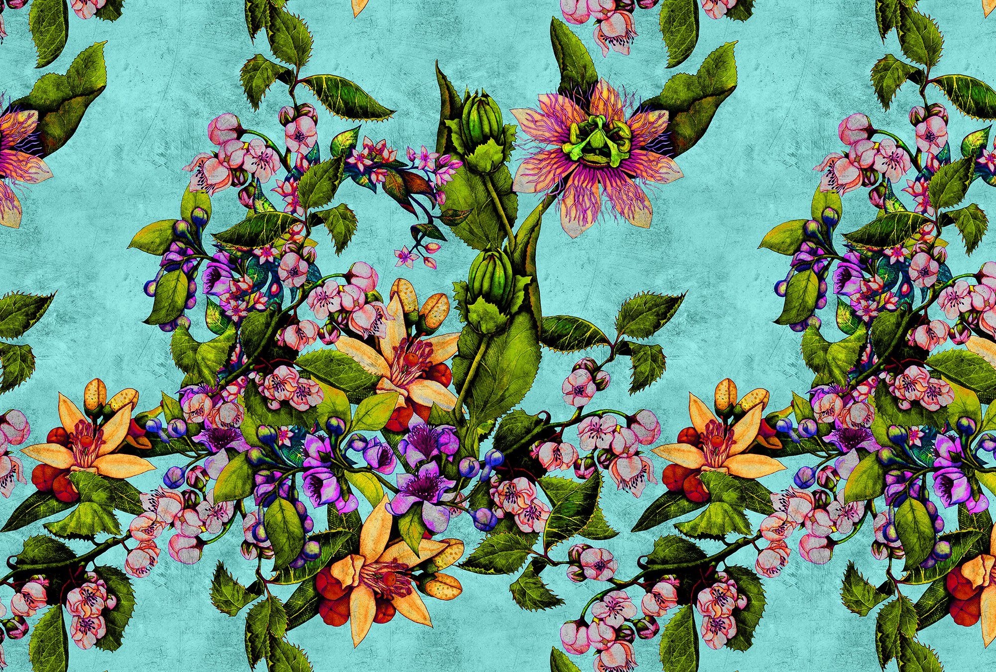 living walls Fototapete Walls by Patel Tropical Passion 1, glatt, (4 St), Vlies, Wand, Schräge