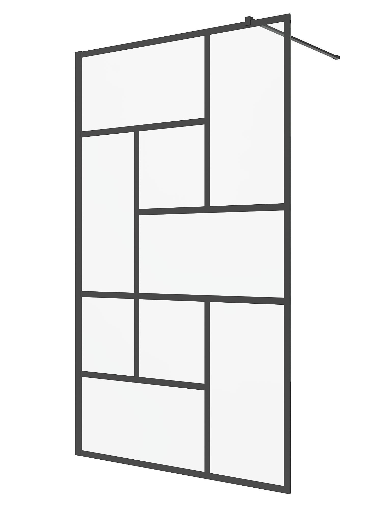 AQUABATOS Duschwand Duschwand Glas Schwarz für Dusche Walk-In Duschen 100x200 120x200 cm, 8 mm Einscheibensicherheitsglas, Lotuseffekt