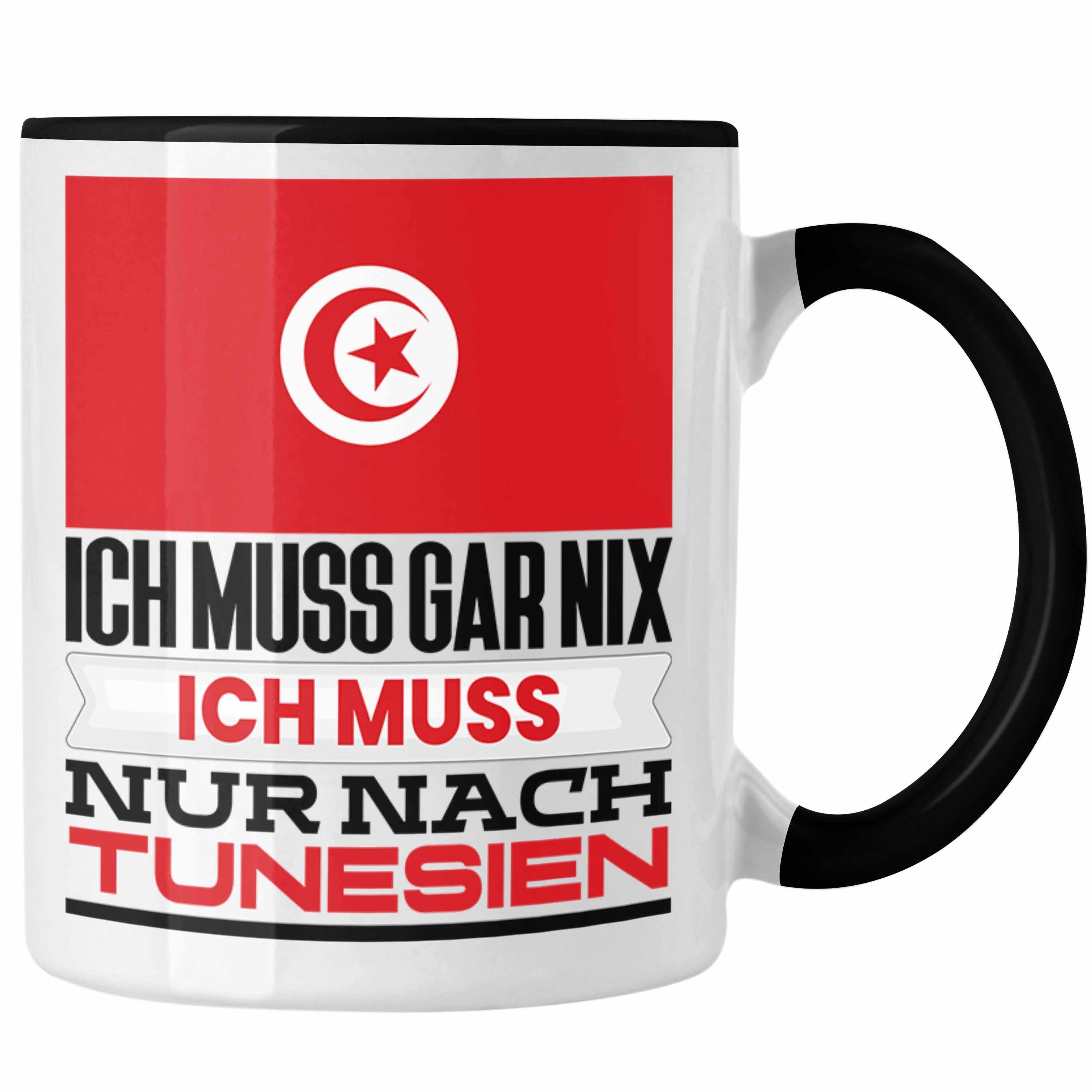 Trendation Tasse Tunesien Tasse Geburtstag Geschenkidee Urlaub Ich für Schwarz Geschenk Tunesen