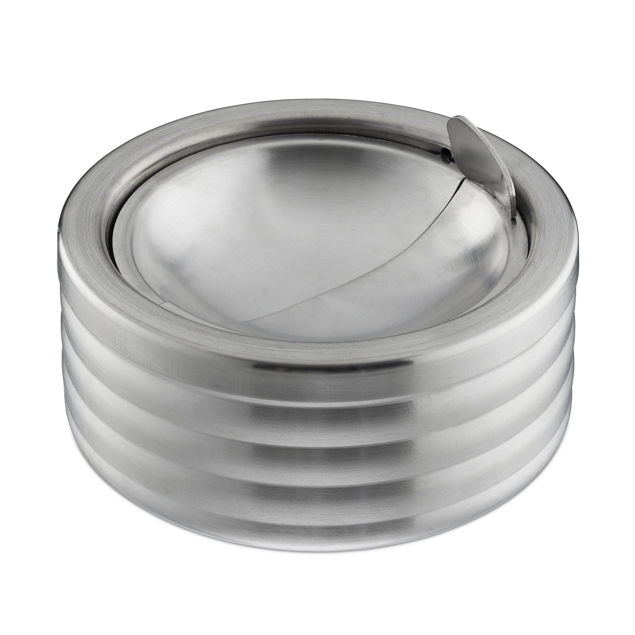 Aschenbecher Mit Deckel Aus Edelstahl – Winddicht, Rutschfest, Große Kapazität Für Innen & Außen