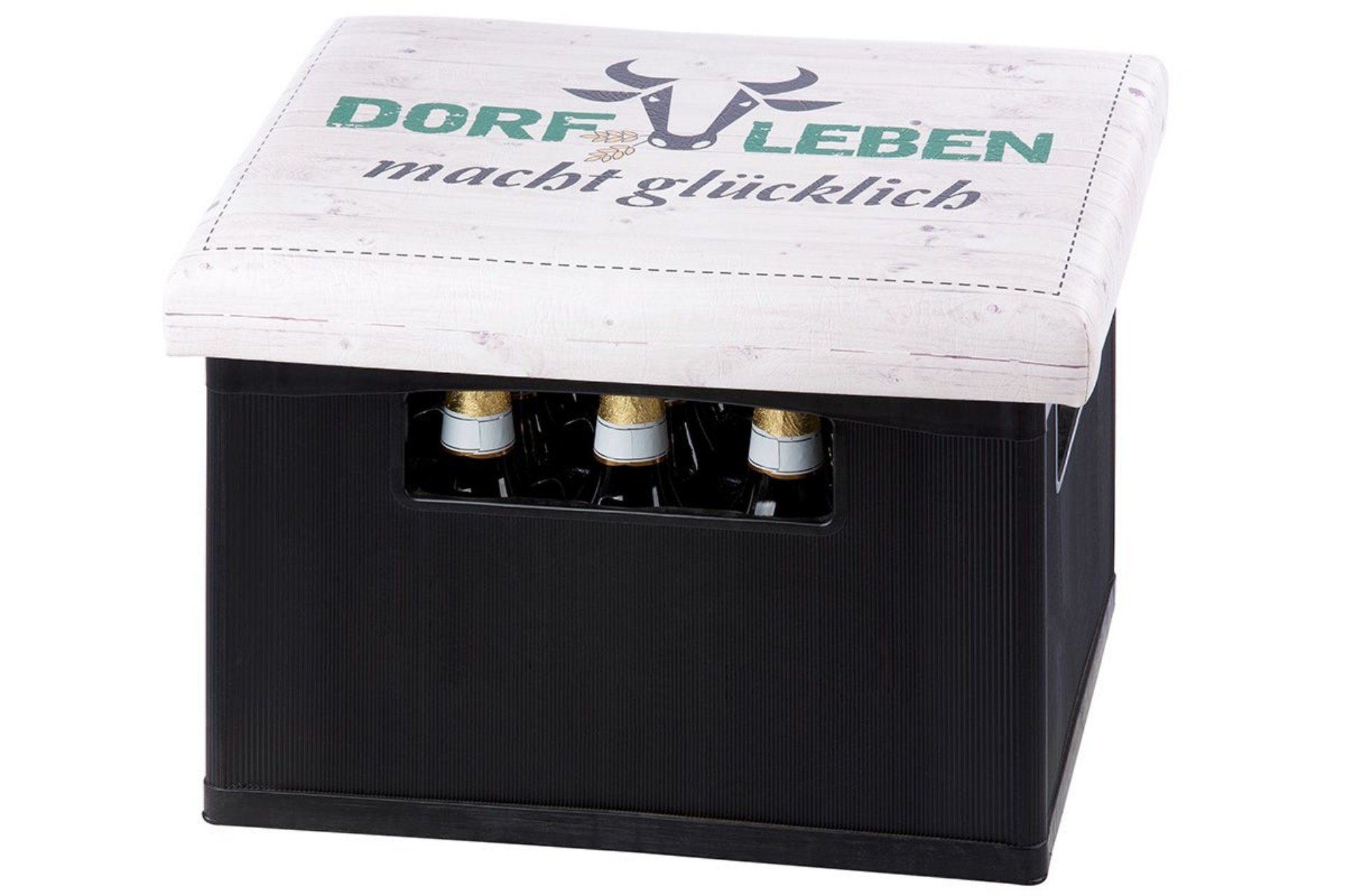 GILDE Hocker, Outdoor Hocker Bierkiste Sitzaufsatz Modell DORFLEBEN MACHT GLÜCKLICH