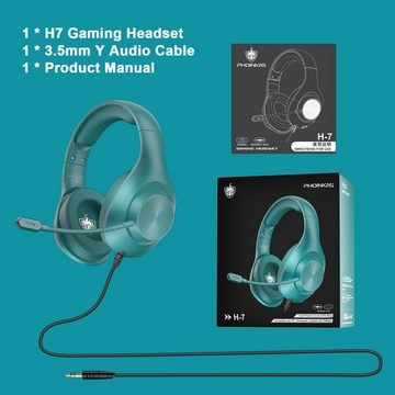YOTMS Benutzerfreundliches Design Gaming-Headset (Erlebe klaren Klang, kräftige Bässe & Stereo-Surround-Sound durch 40-mm-Neodym-Magnettreiber, Hochwertiges Headset mit 3D Surround-Sound, Mikrofonunterdrückung)