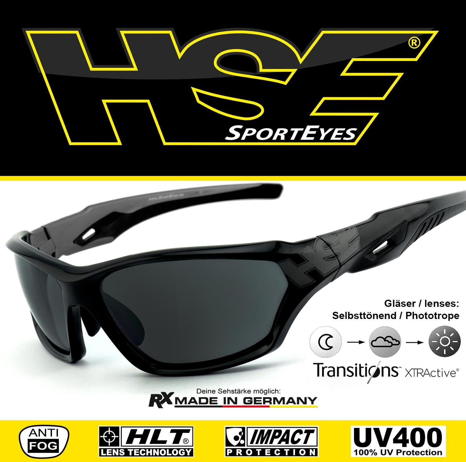 HSE - SportEyes Sportbrille 2093bs - selbsttönend, schnell selbsttönende Gläser, MADE IN GERMANY