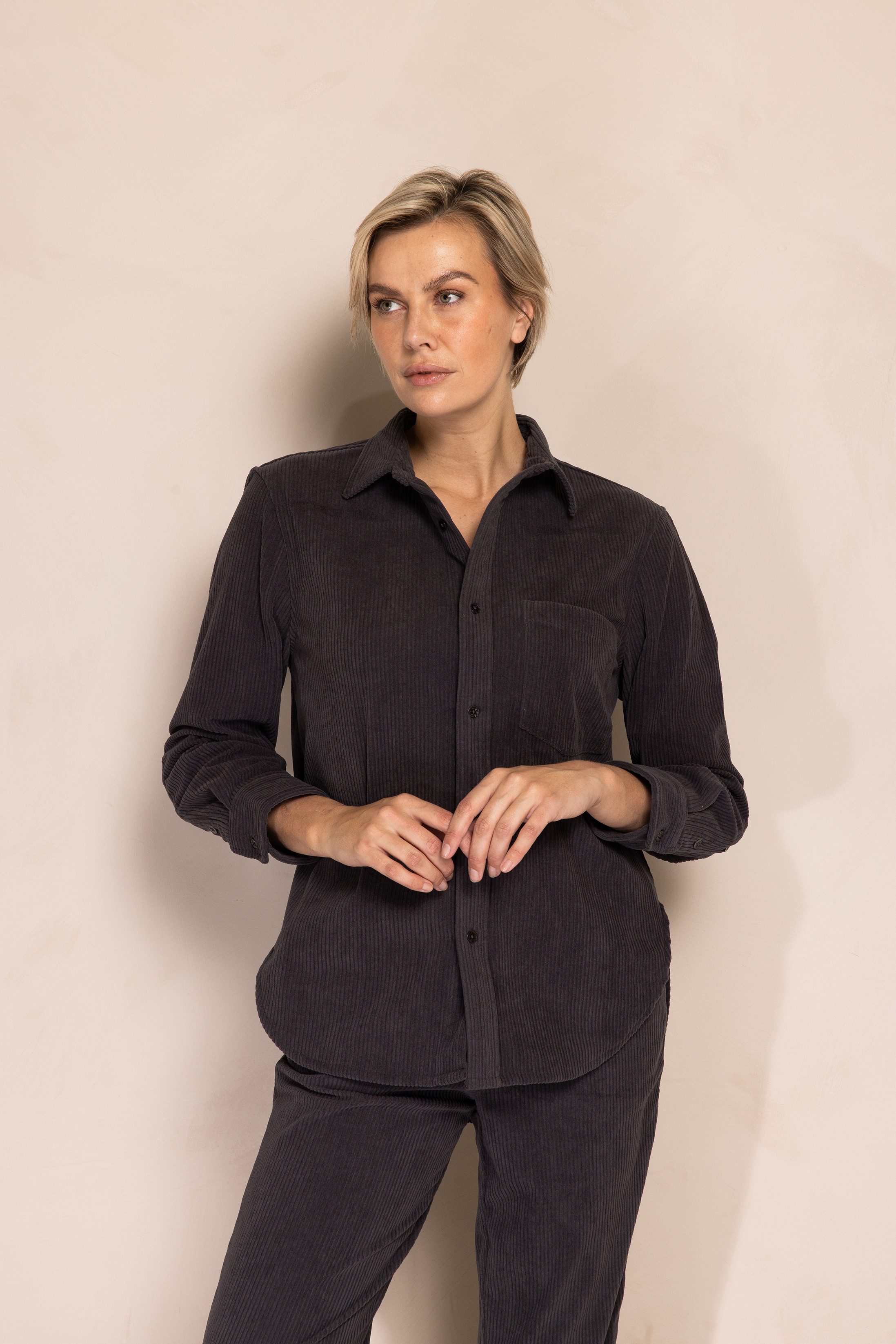 Zhrill Hemdbluse ZHTJURA mit feiner Cordstruktur, lockerer, gerader Schnitt günstig online kaufen