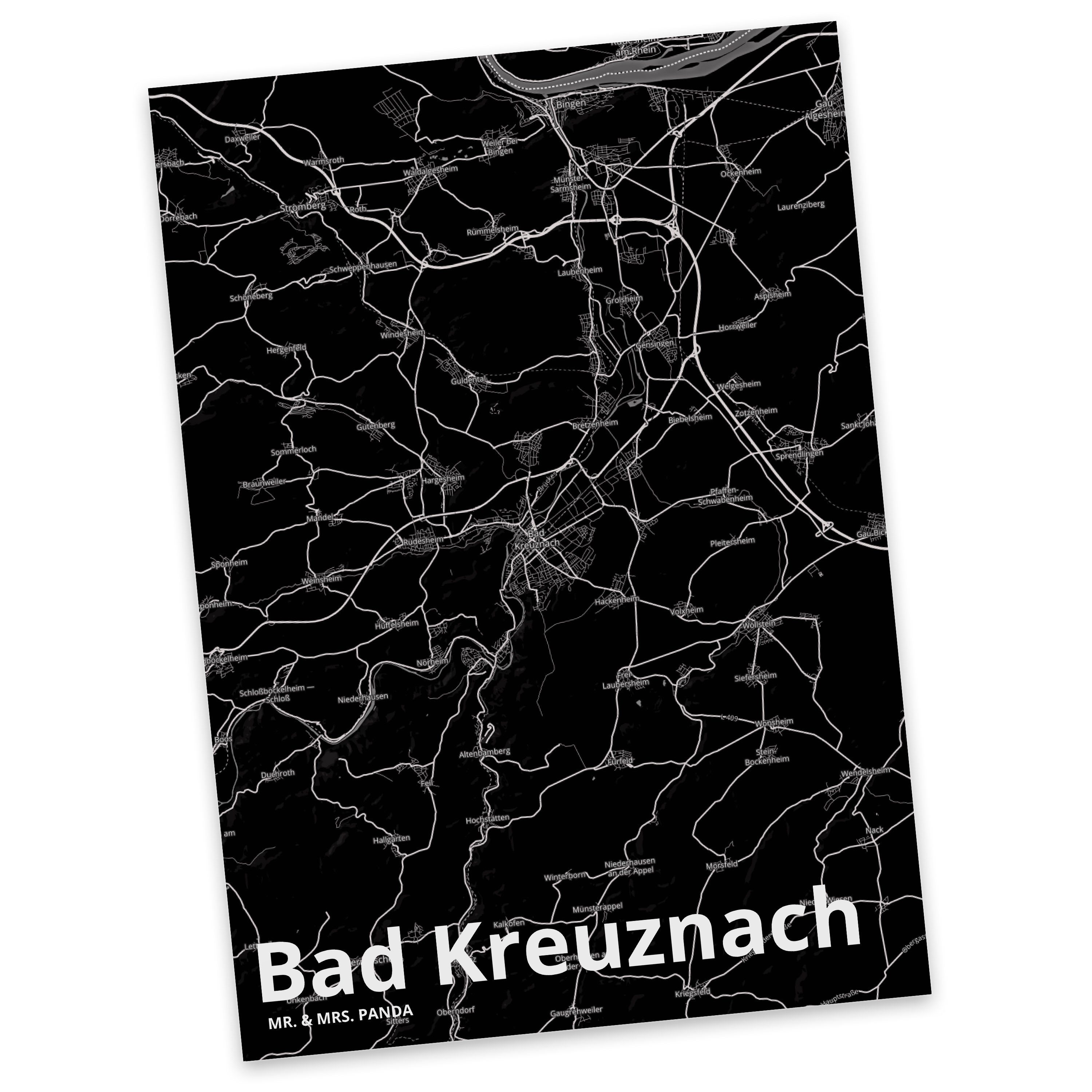 Mr. & Mrs. Panda Postkarte Bad Kreuznach - Geschenk, Geschenkkarte, Ansichtskarte, Karte, Einlad | Grußkarten