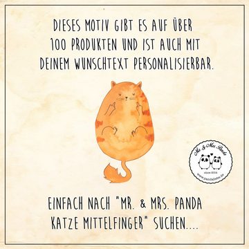 Mr. & Mrs. Panda Dekobecher Katze Mittelfinger - Weiß - Geschenk, XL Emaille Tasse, Kater, Deko-B (1 St), Design & Funktionalität