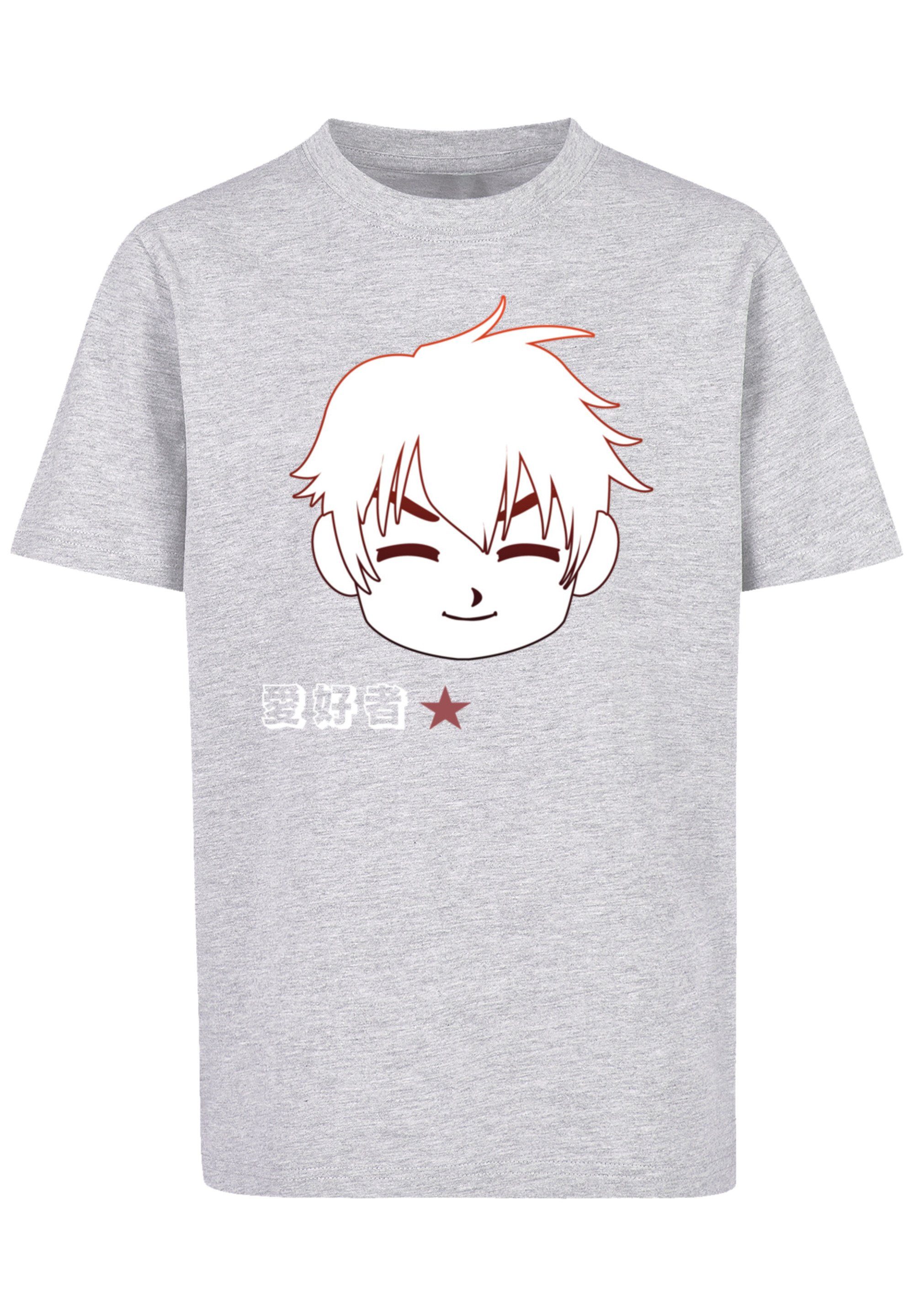 heather Japan F4NT4STIC grey T-Shirt Manga Boy Print