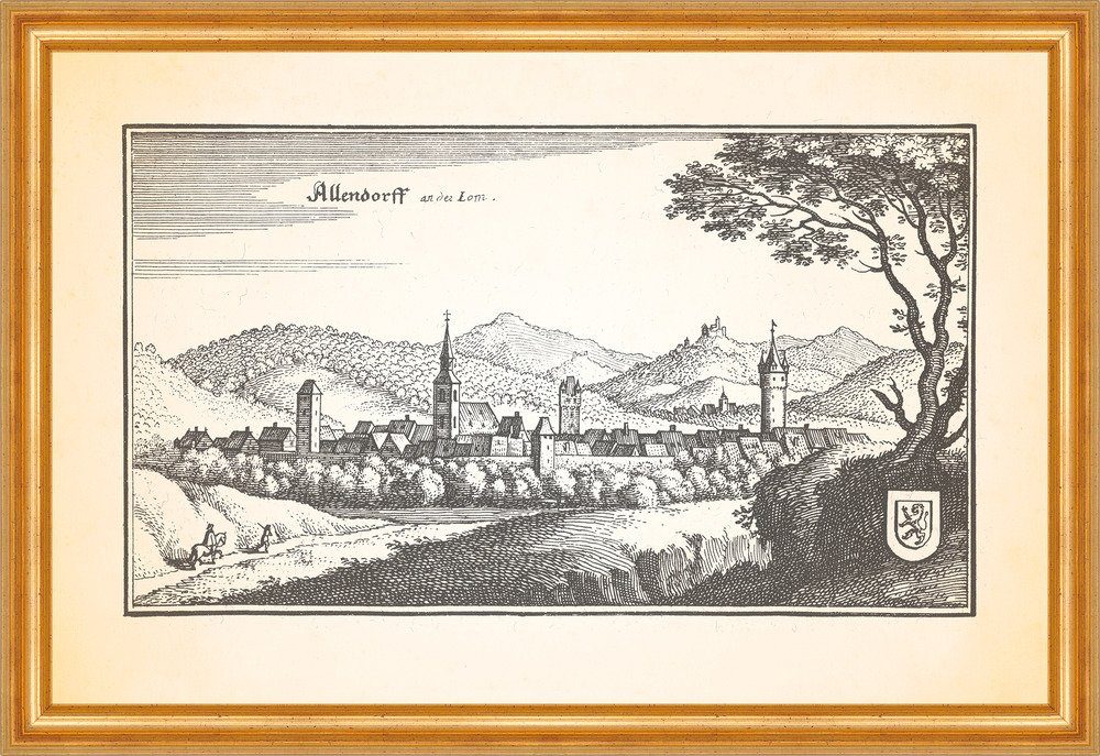 Kunstdruck Allendorf an der Lumda Topographia Hassiae Merian Kupferstich Merian 0