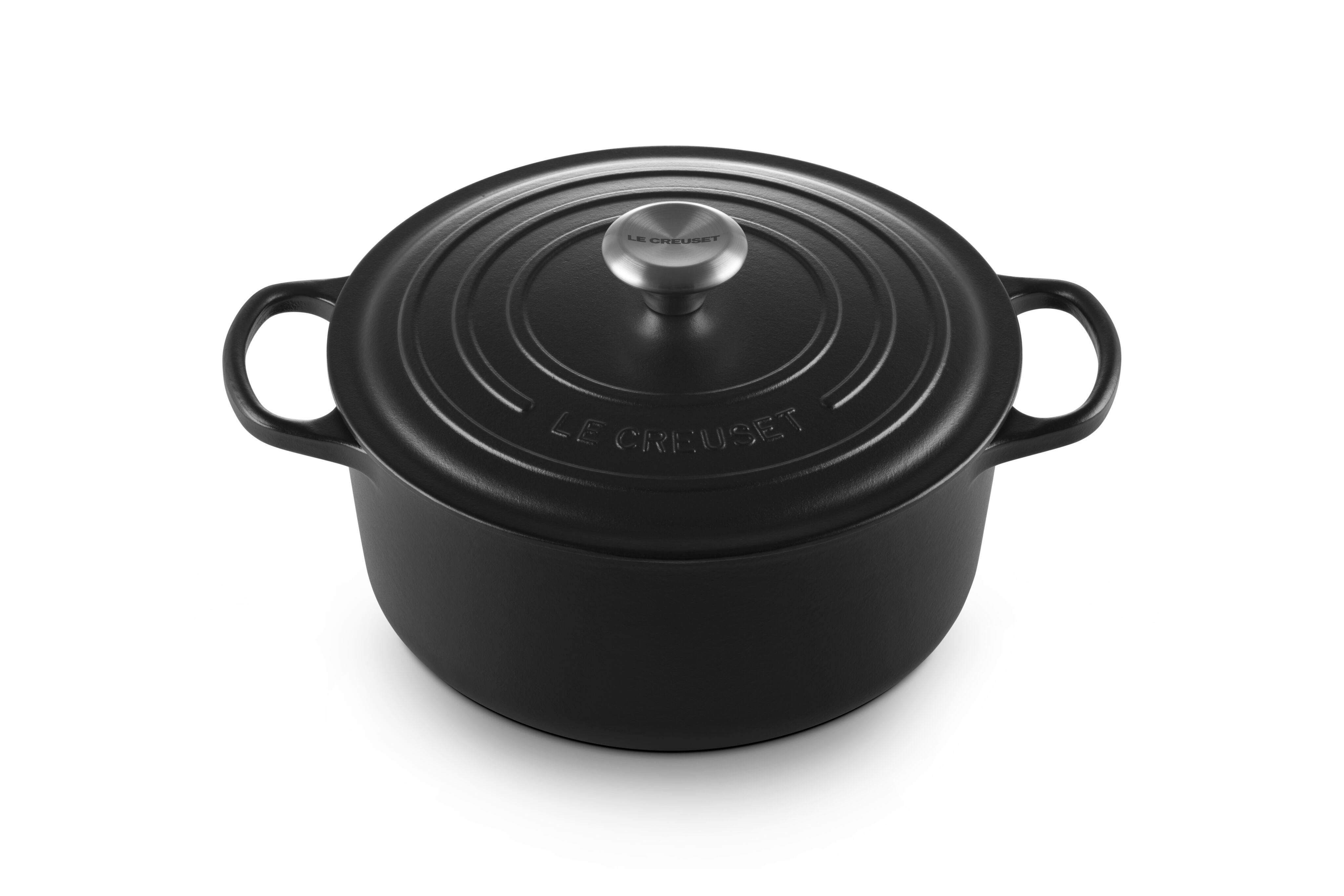 LE CREUSET Bräter Signature Gusseisen-Bräter, Gusseisen, Rund, Ø 26 cm, 4,2 l, 5,14 kg, Schwarz, 21177260000430