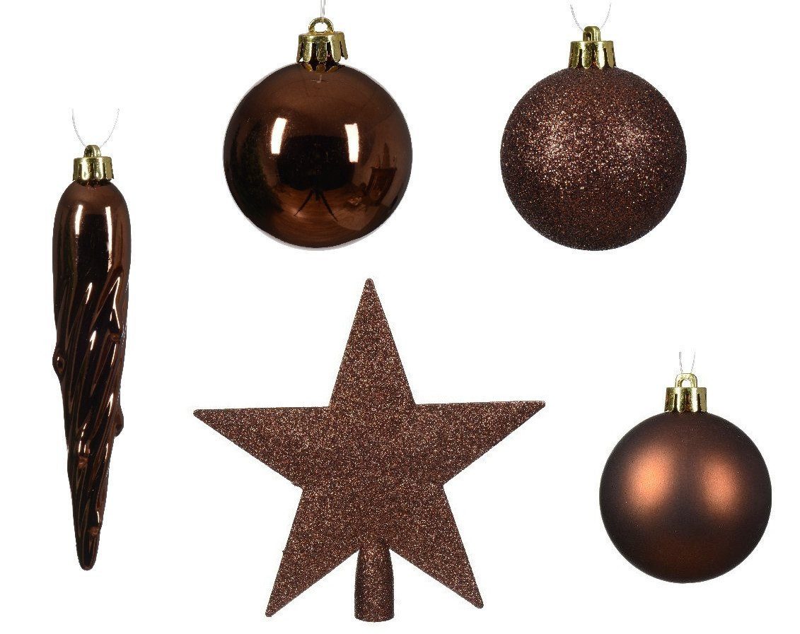 Kaemingk Christbaumschmuck Decoris Weihnachtskugeln mit Christbaumspitze