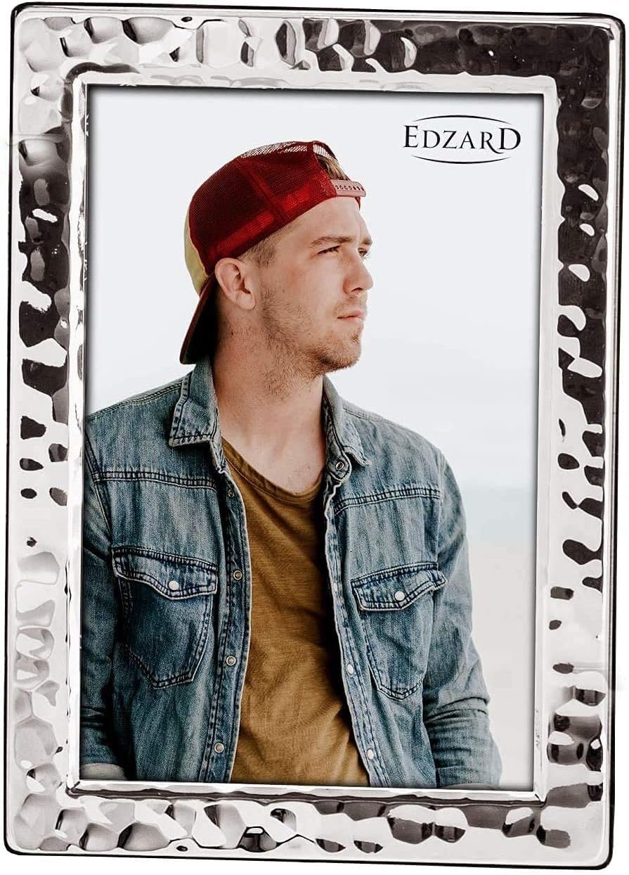 EDZARD Bilderrahmen Pavia, versilbert und anlaufgeschützt, 2er Set für 10x15 cm Foto