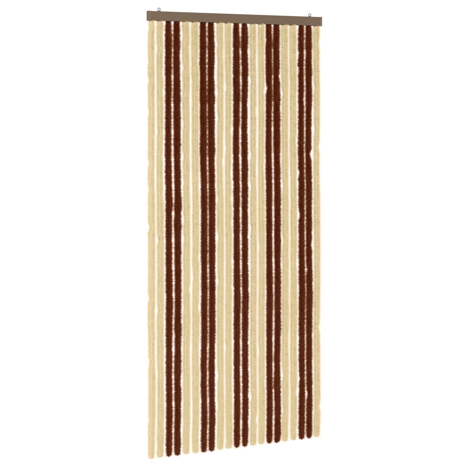 Insektenschutz-Vorhang Insektenschutzvorhang Chenille Braun und Beige 90 x 200 cm