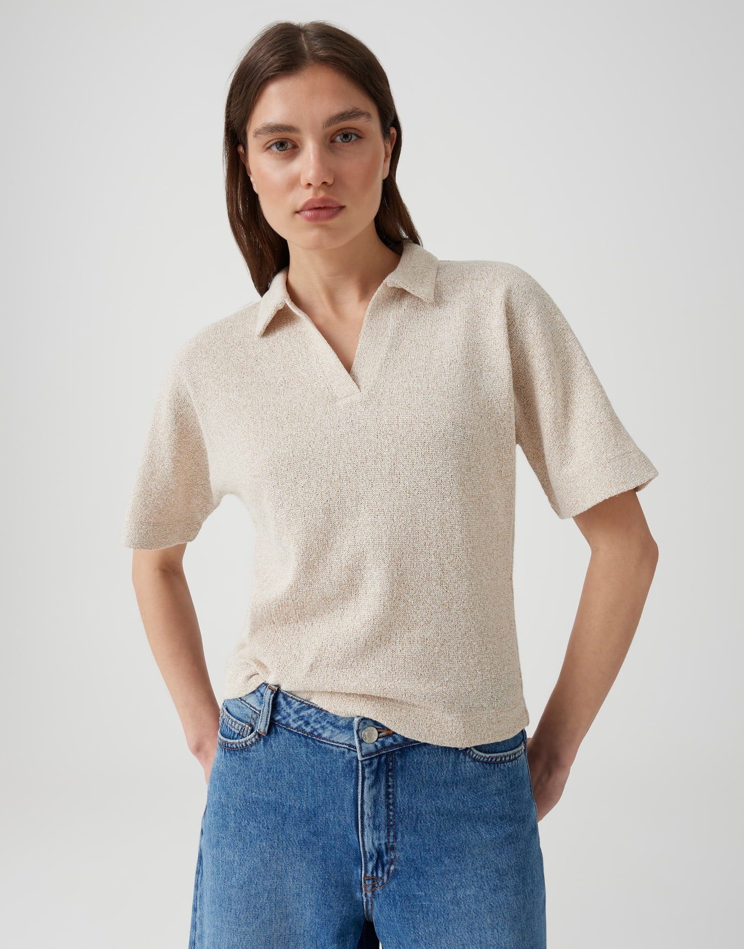 OPUS Poloshirt mit Mélange Effekt Softes Tragegefühl für moderne Casual Looks