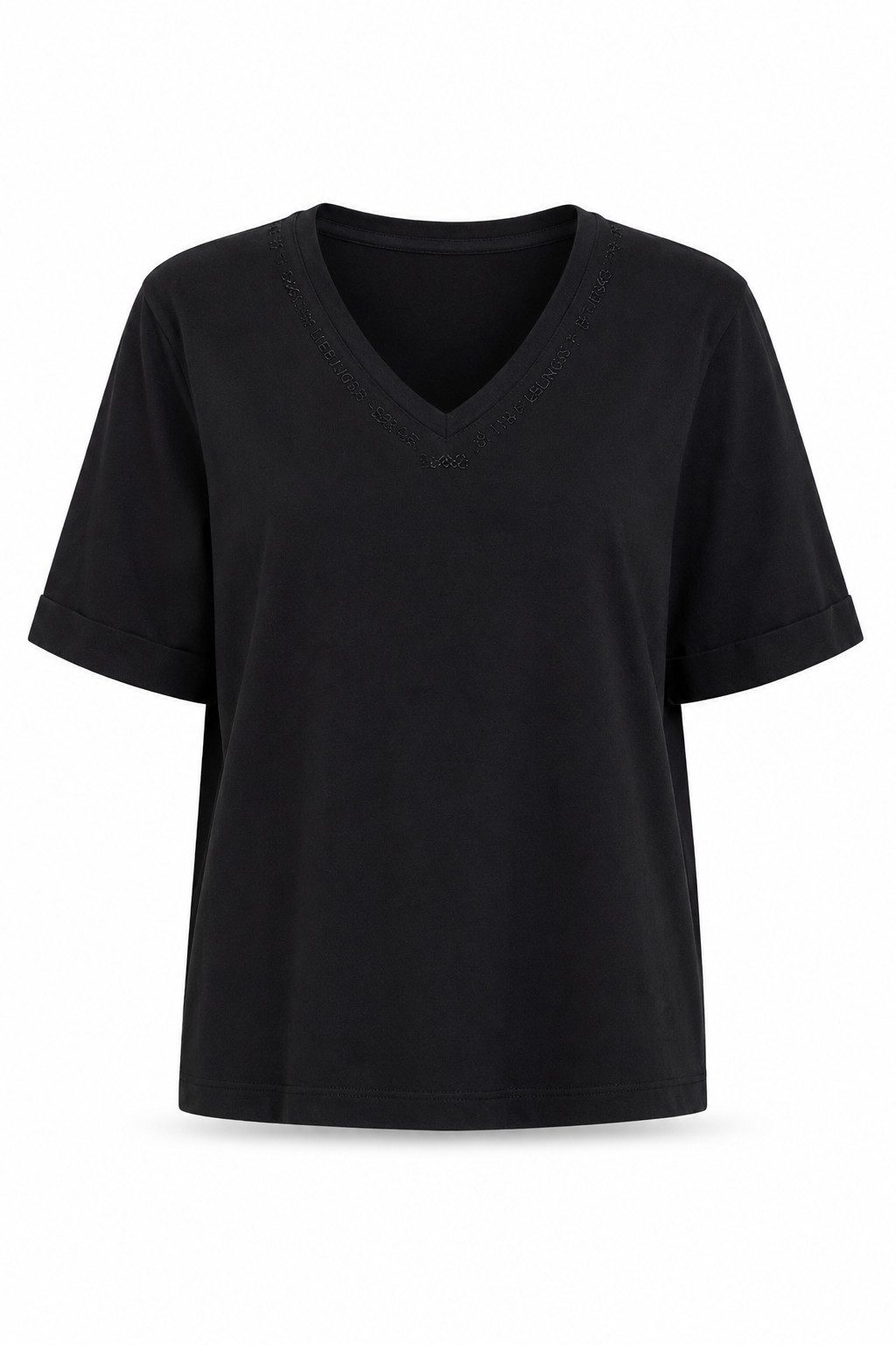 Liu Jo Kurzarmshirt - schwarzes Liu Jo T-Shirt Damen - elegant - lockerer Schnitt