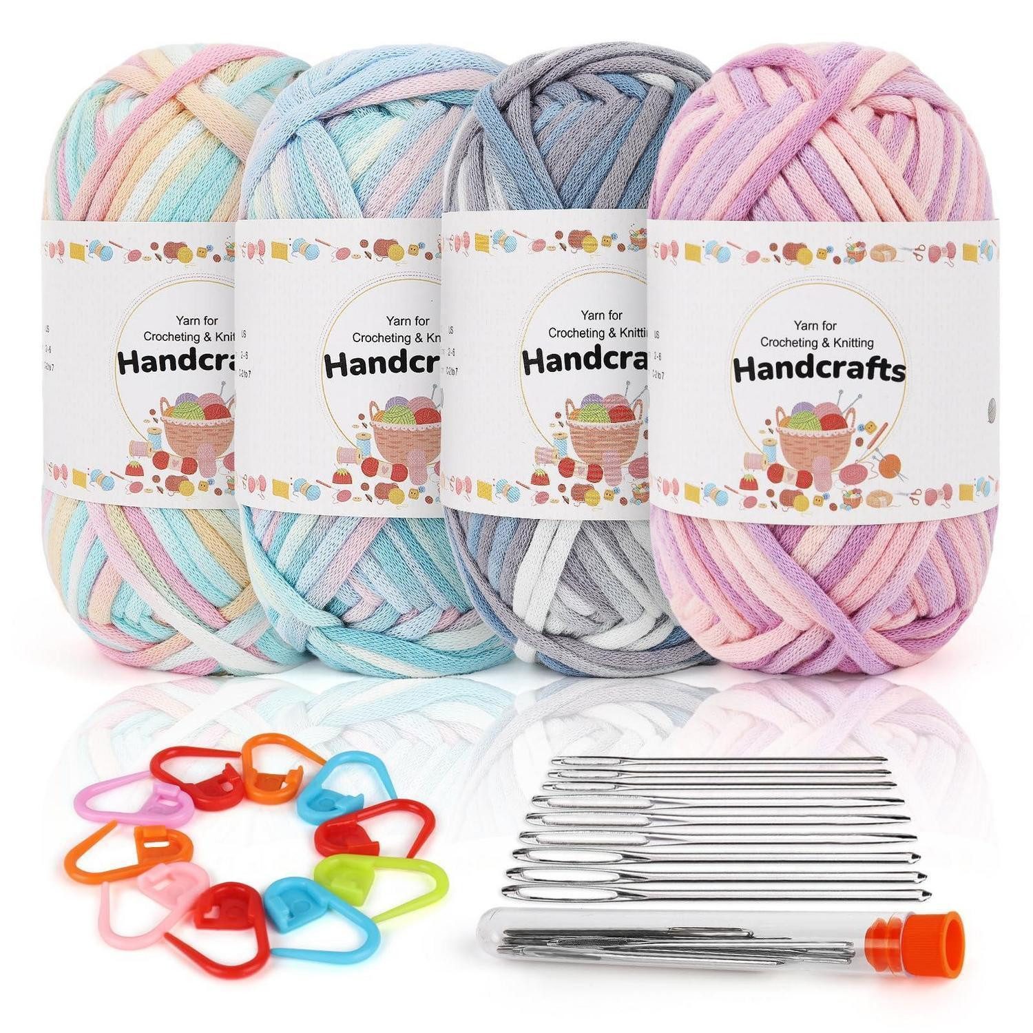 LuxusKollektion Strickwolle Set Chunky mit Zubehör Grün Häkelwolle, (4-St)