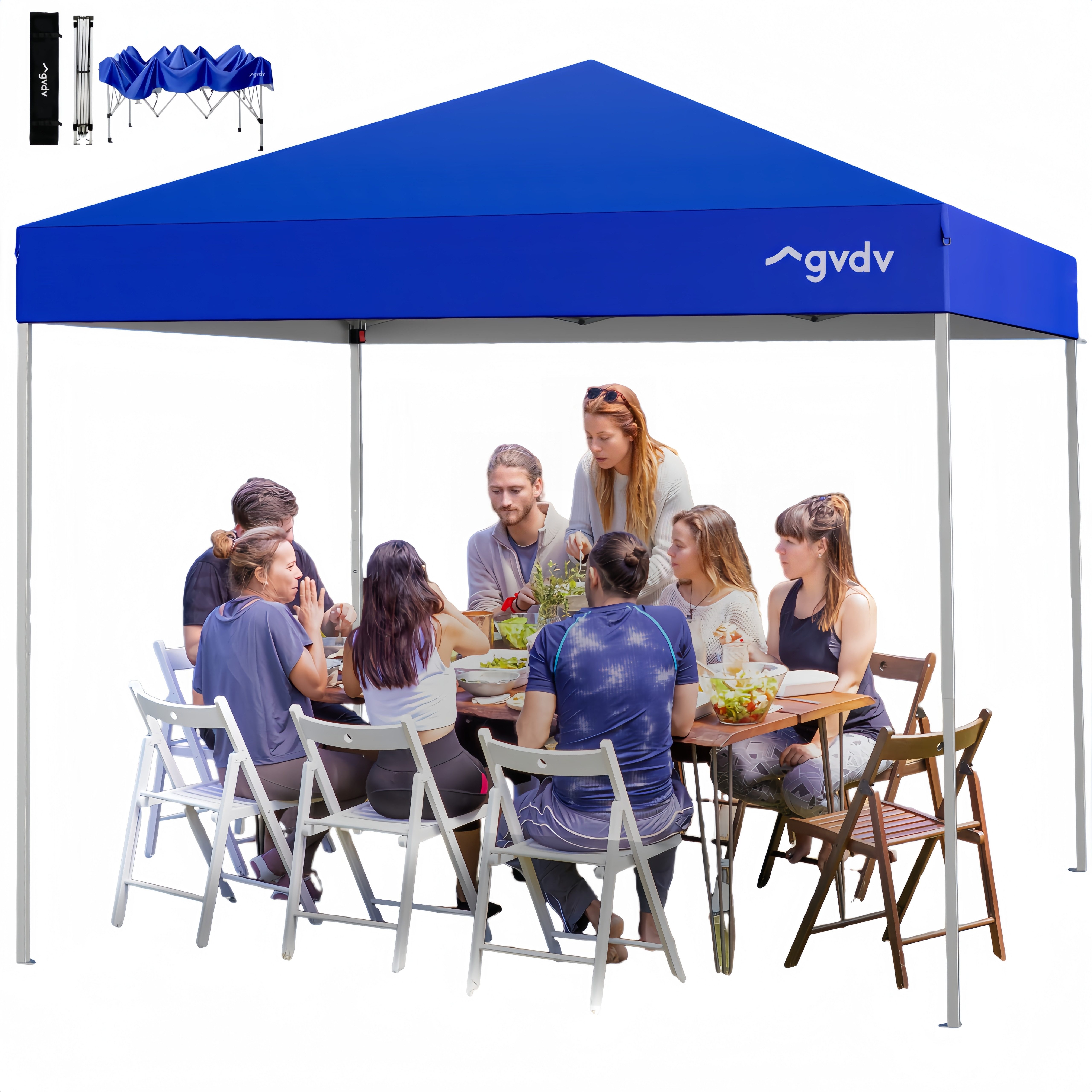 GVDV Pavillon Faltpavillon 3x3m wasserabweisender Gartenpavillon, (Packung, inkl. Tragetasche & Heringen,Ideal für den Garten, Camping), mit UPF 50+ UV-Schutz,210D PU-Dach, Stahlgestell
