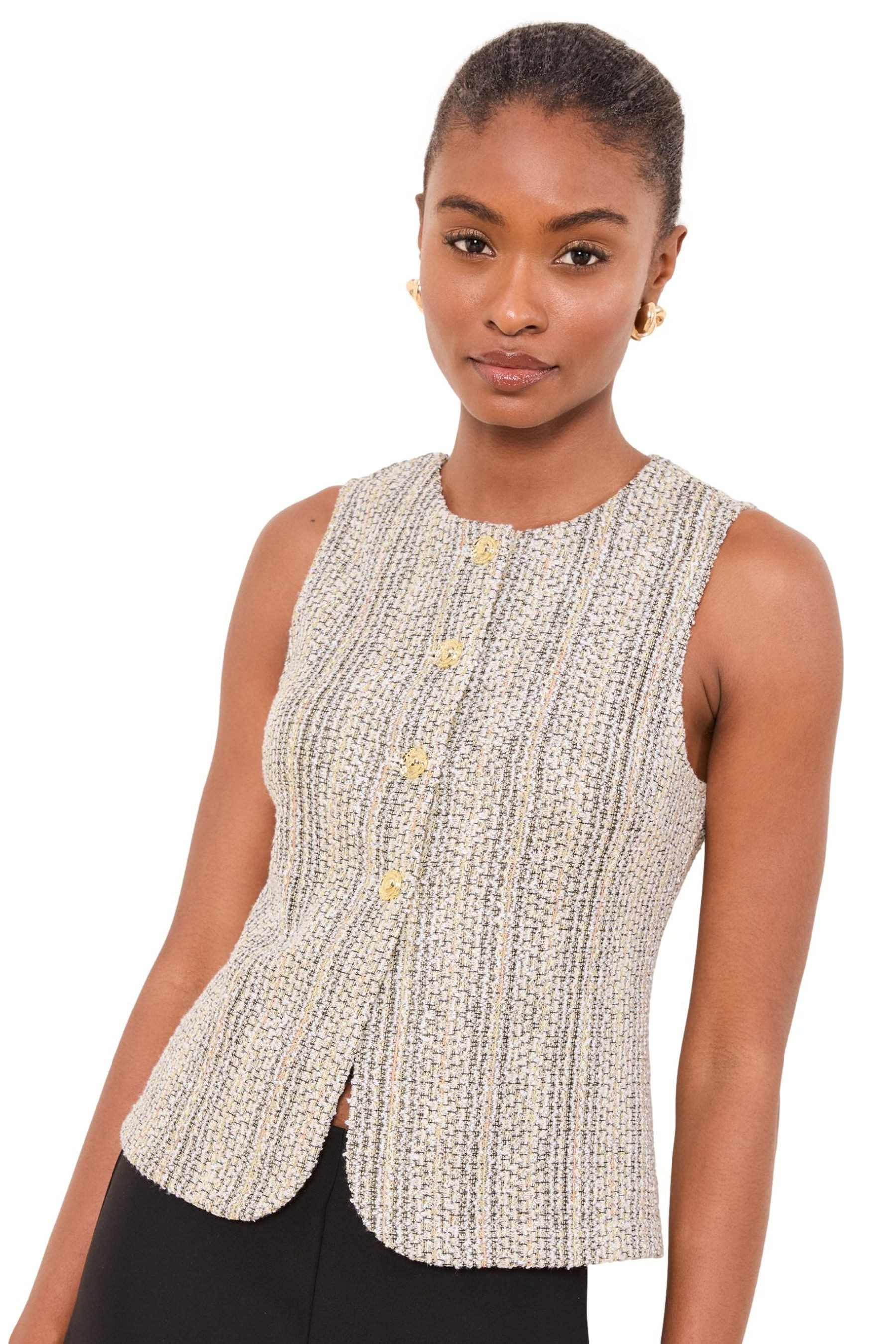Lipsy Anzugweste Lipsy Bouclé-Weste, Regular (1-tlg)