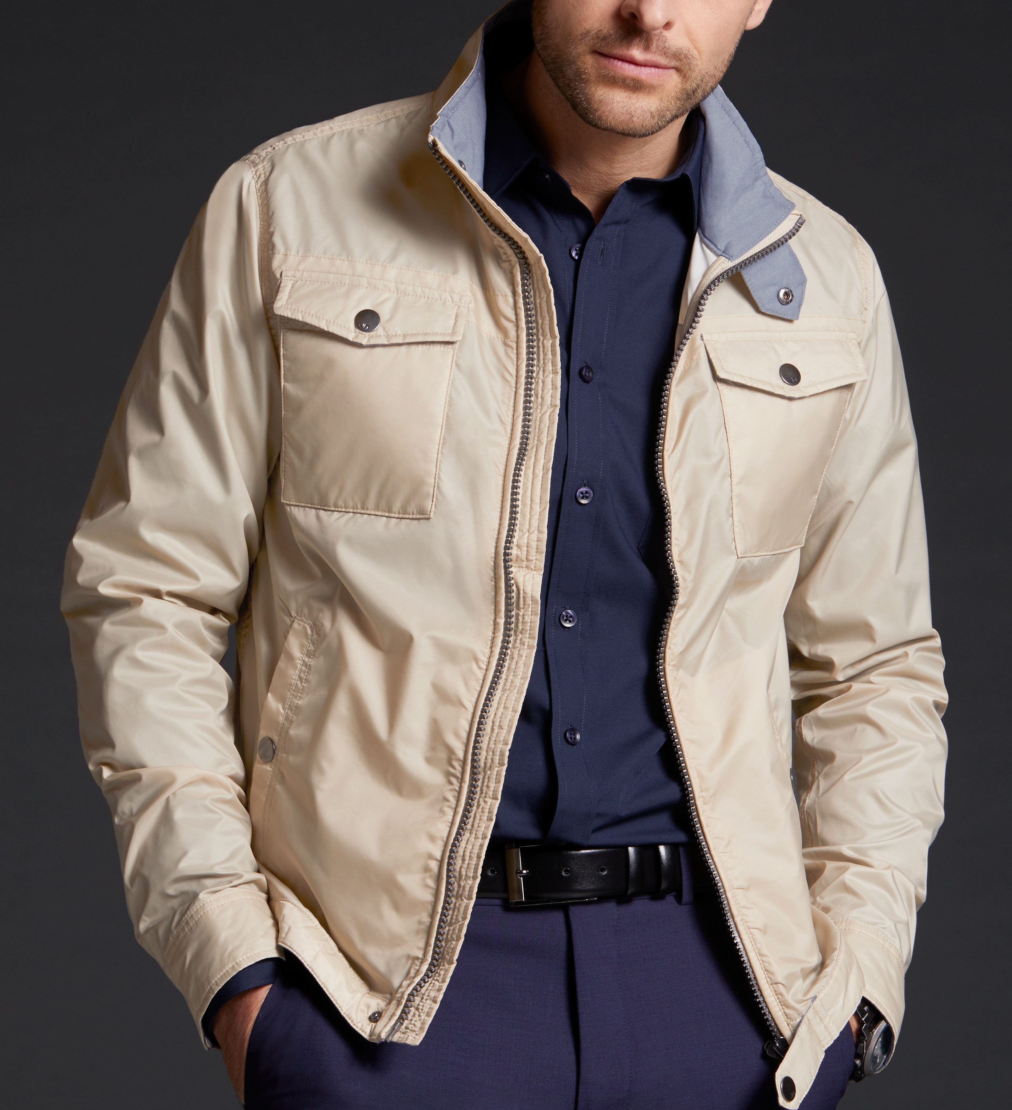 James & Nicholson Allwetterjacke Leichte und vielseitige Herren Reise und Freizeit Jacke JN1096 Wasserabweisend Ungefüttert – Bild 3 von 3