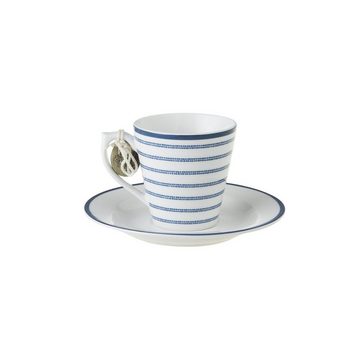 LAURA ASHLEY Tasse Espresso Tasse und Untertasse Blueprint Candy Stripe (2-teilig)