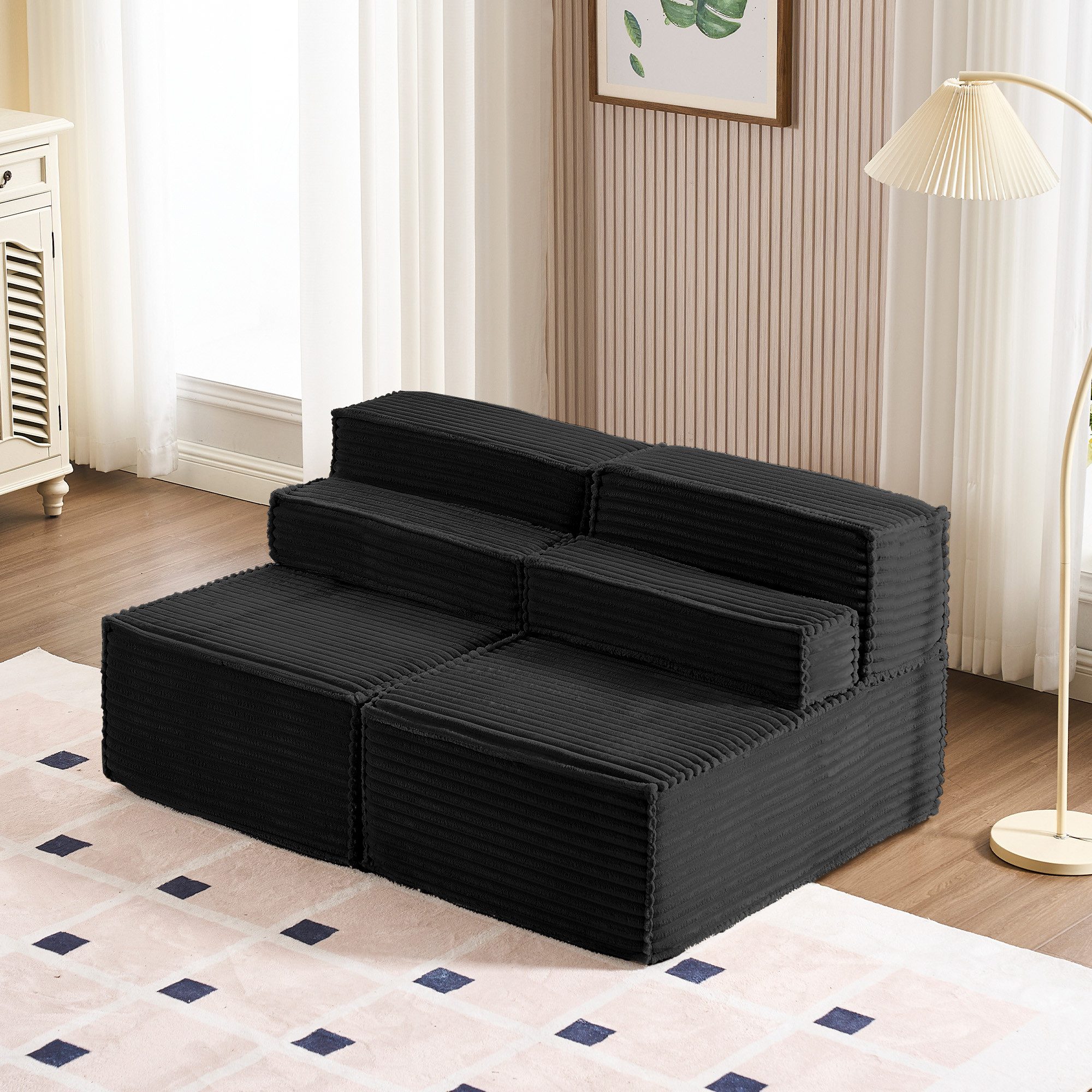HOMYEDAMIC Big-Sofa Schwammsofa 1-4 Sitzers Ecksofa, günstig online kaufen