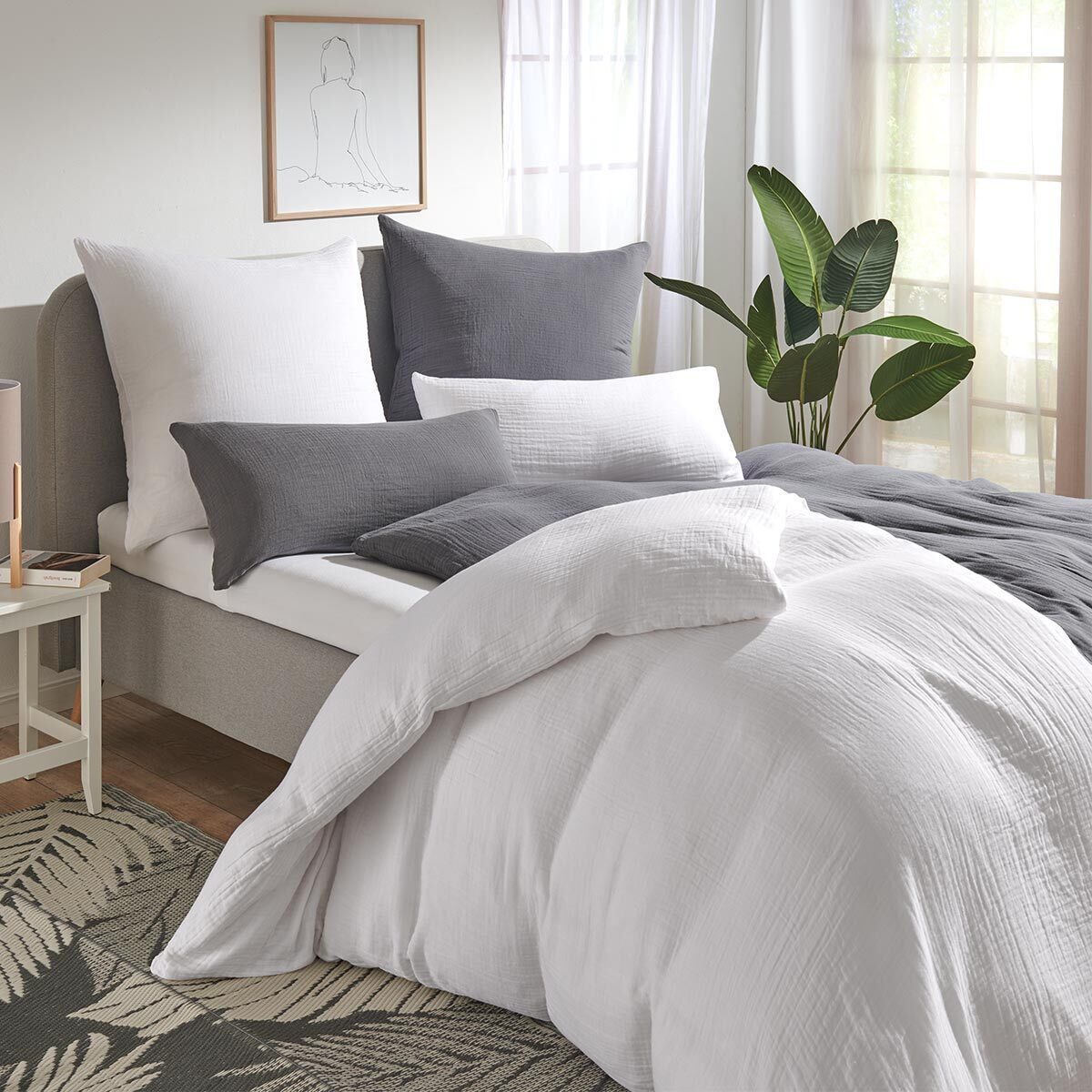 TRAUMSCHLAF Bettwäsche Delya Uni Musselin, Musselin, 3 teilig, luftig, leic günstig online kaufen