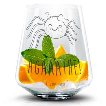 Mr. & Mrs. Panda Cocktailglas Spinne Agathe Freude - Transparent - Geschenk, Cocktail Glas, Viraler, Premium Glas, Einzigartige Gravur