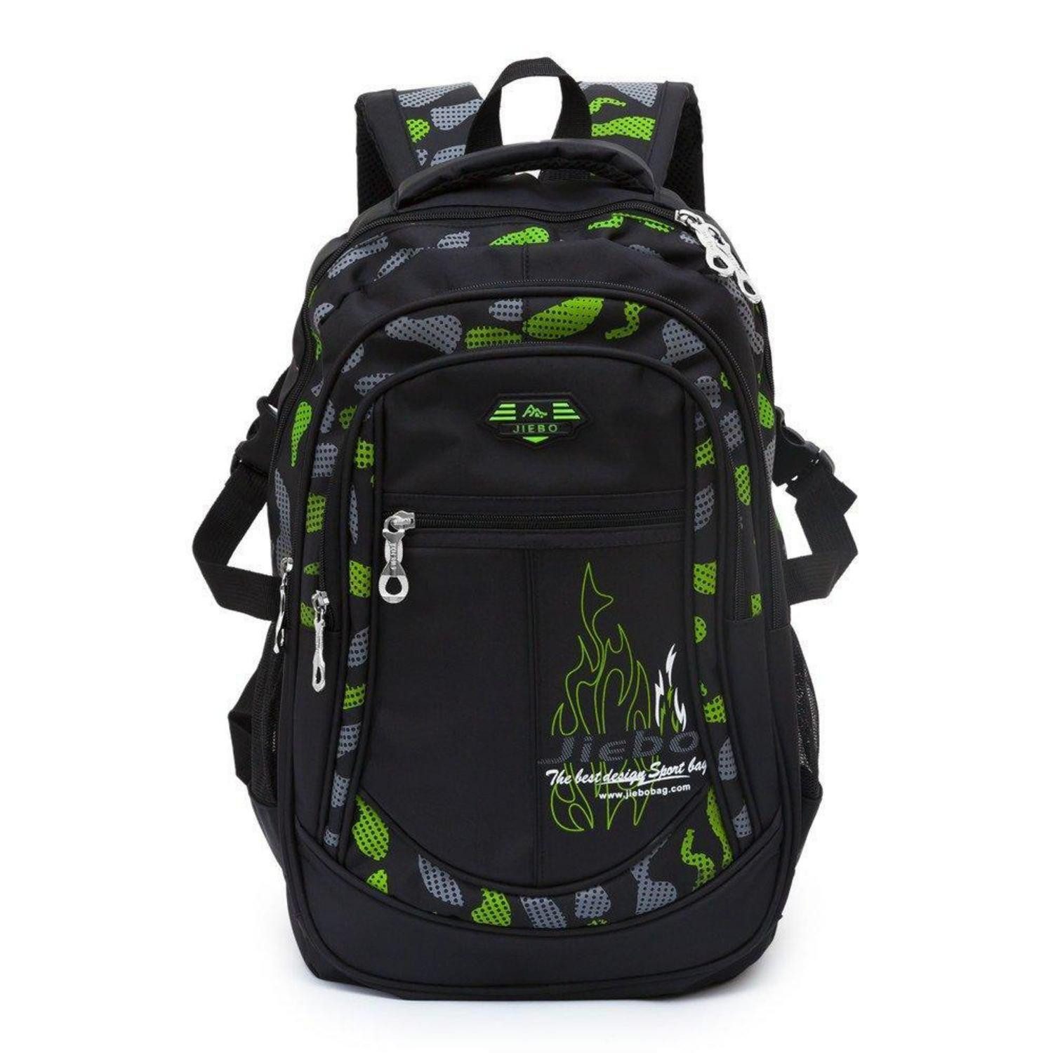 LuxusKollektion Schulranzen Jungen Rucksack groß wasserdicht Reise Grün, SeeBlue