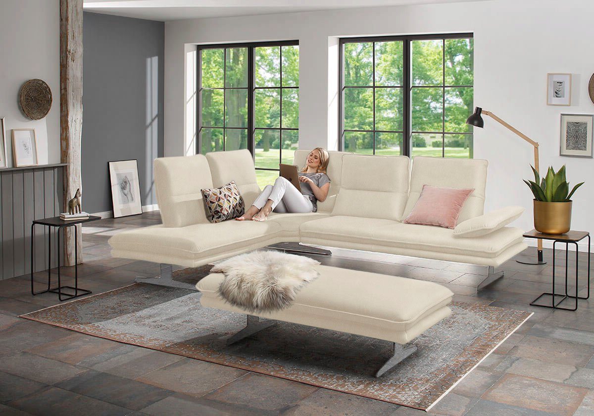 W.SCHILLIG Ecksofa broadway, Designsofa, mit tollem Sitzkomfort, L-Form, Sitztiefenverstellung, Kopfteil- & Seitenteilverstellung, Breite 284cm