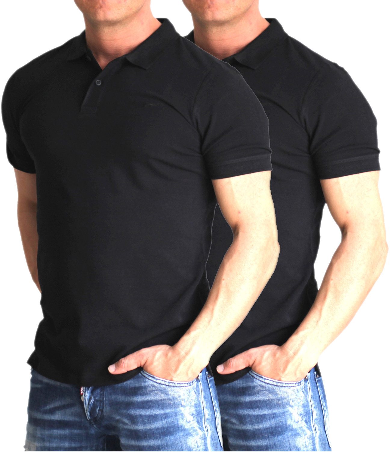 Jack & Jones Poloshirt (Set) Basic Shirt Unifarben im Doppelpack günstig online kaufen