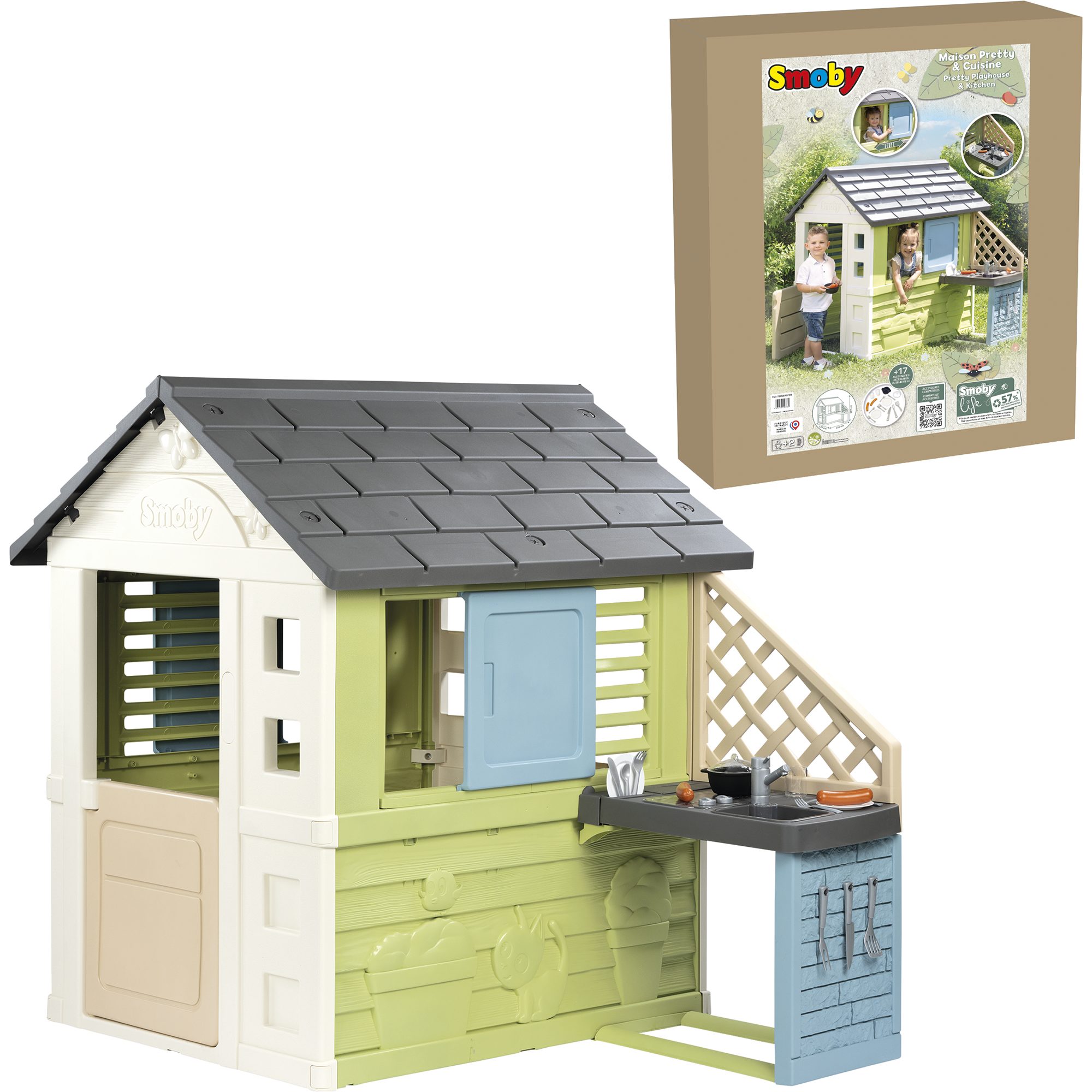 Smoby Spielhaus Smoby Life Spielhaus Pretty mit Küche, Gartenspielgerät