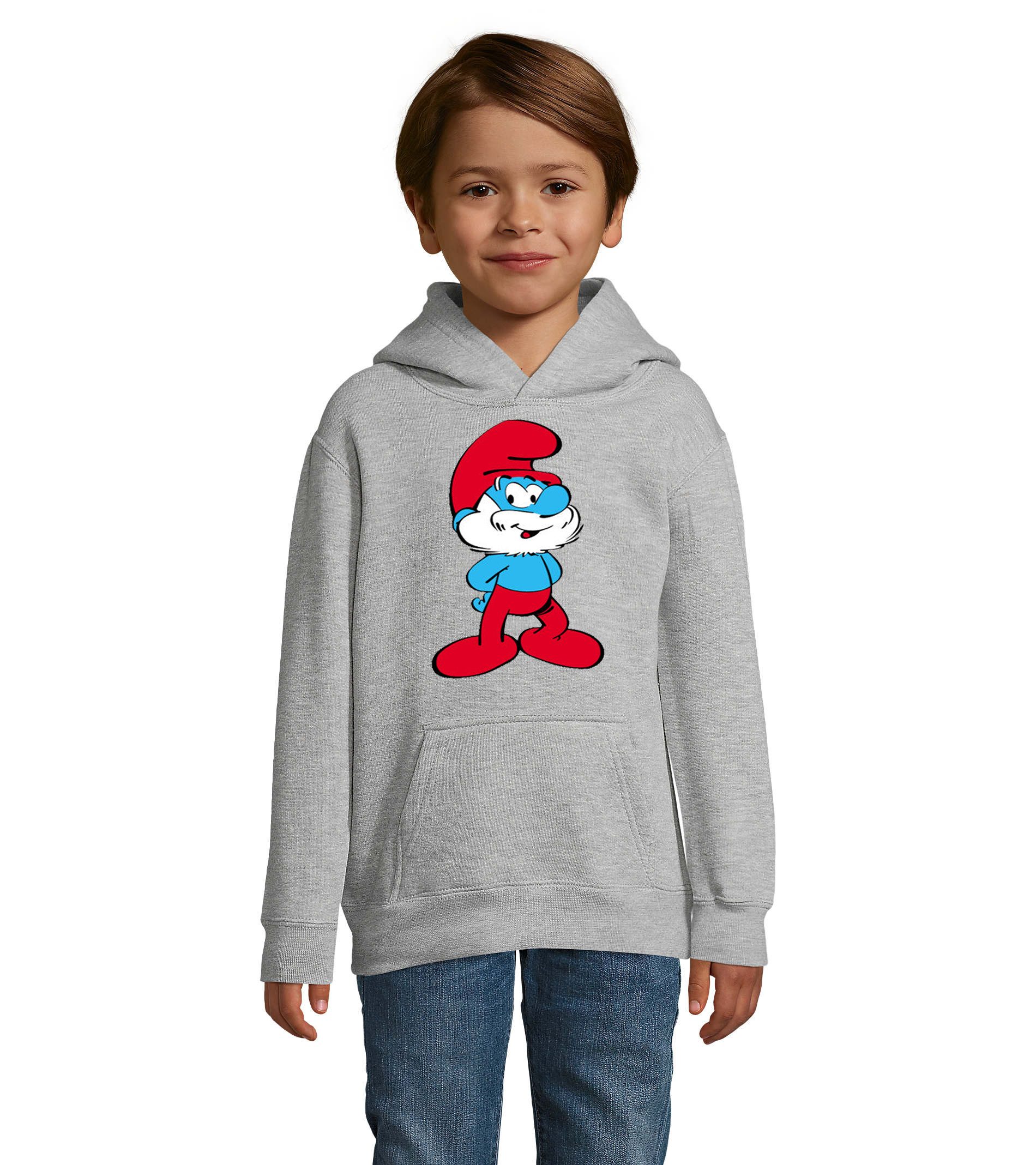 Hoodie PapaSchlumpf Kinder Hoodie Comicfigur Print Freizeitlook