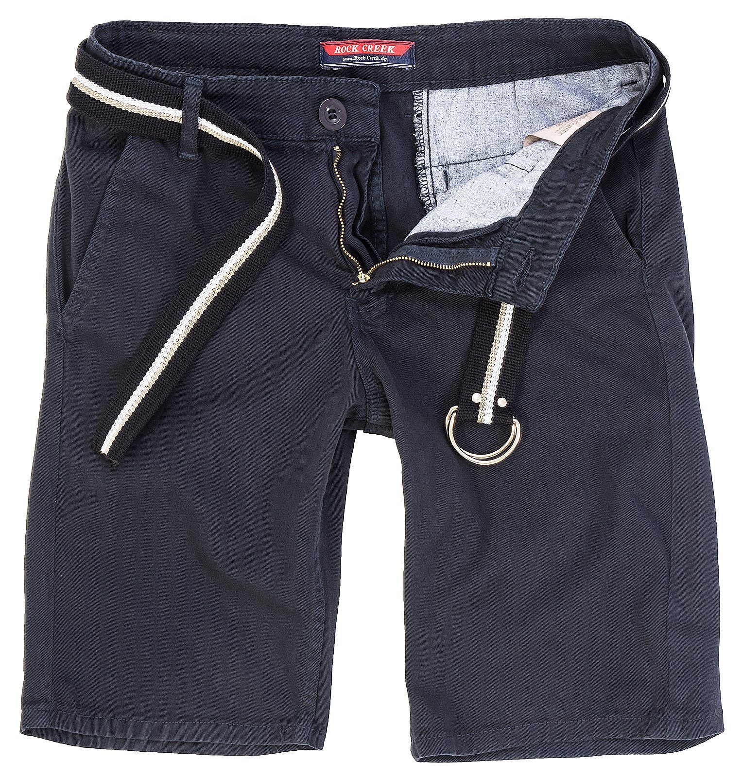 Rock Creek Chinoshorts Herren Chino Shorts mit Gürtel RC-2133 Anthrazit