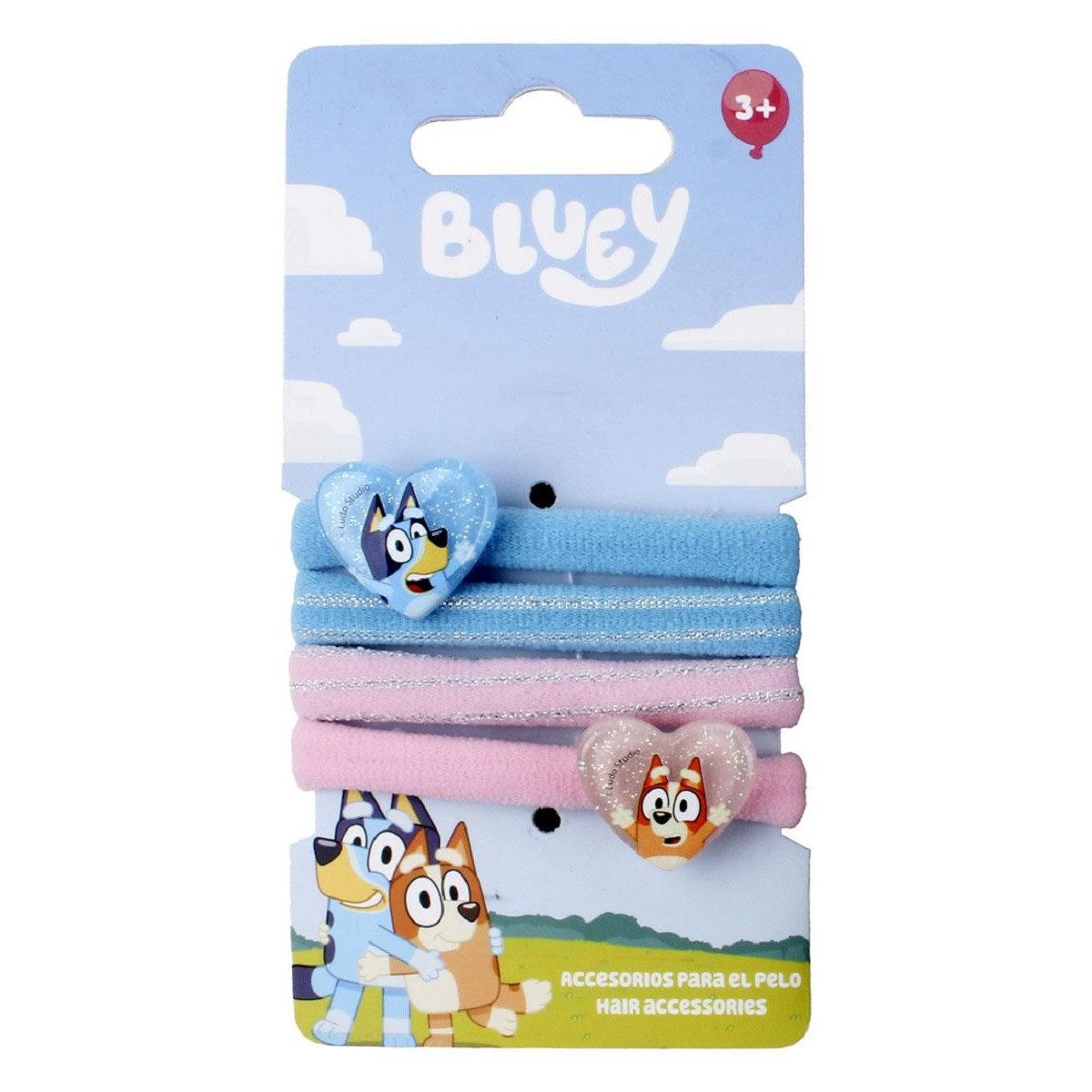 Cerda Haargummi Bluey Set – 4 Scrunchies für Kinder im Serien-Design, 4-tlg.