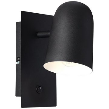 Lightbox Wandleuchte, ohne Leuchtmittel, schwenkbarer Wandspot, 20 x 10 x 16 cm, E14, Schalter, Metall, schwarz